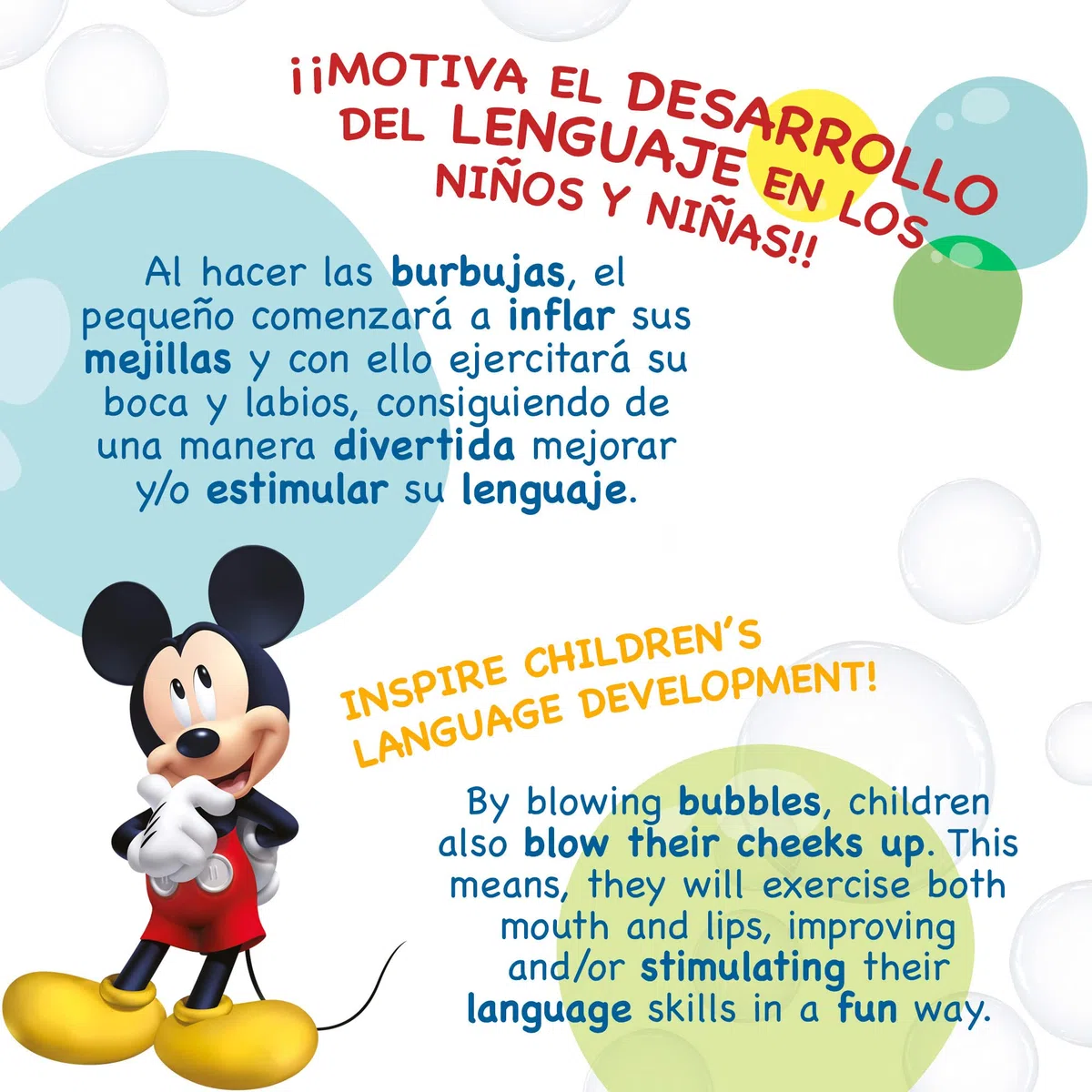 Dulcop- Mickey & Friends Bolle di Sapone Topolino Mickey Mouse (Conf. 36pz), Multicolore, 103.412000