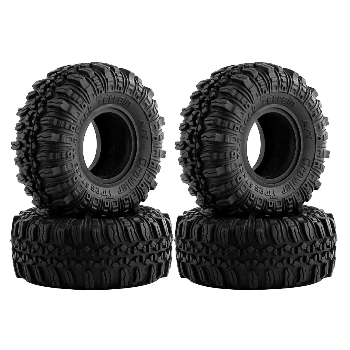 Pneumatici 1.0, Pneumatici cingolati S3 per Tutti i Terreni per Auto cingolate RC Axial TRX4M SCX24 AX24 FCX24 Parti di aggiornamento (Nero)