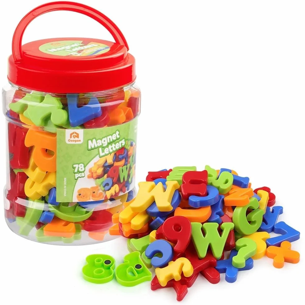 Lettere Magnetiche e Numeri per Bambini Simboli Matematici A-Z Alfabeto Magneti del Frigorifero Giocattolo Educativo per L'apprendimento Prescolare(78 pezzi)