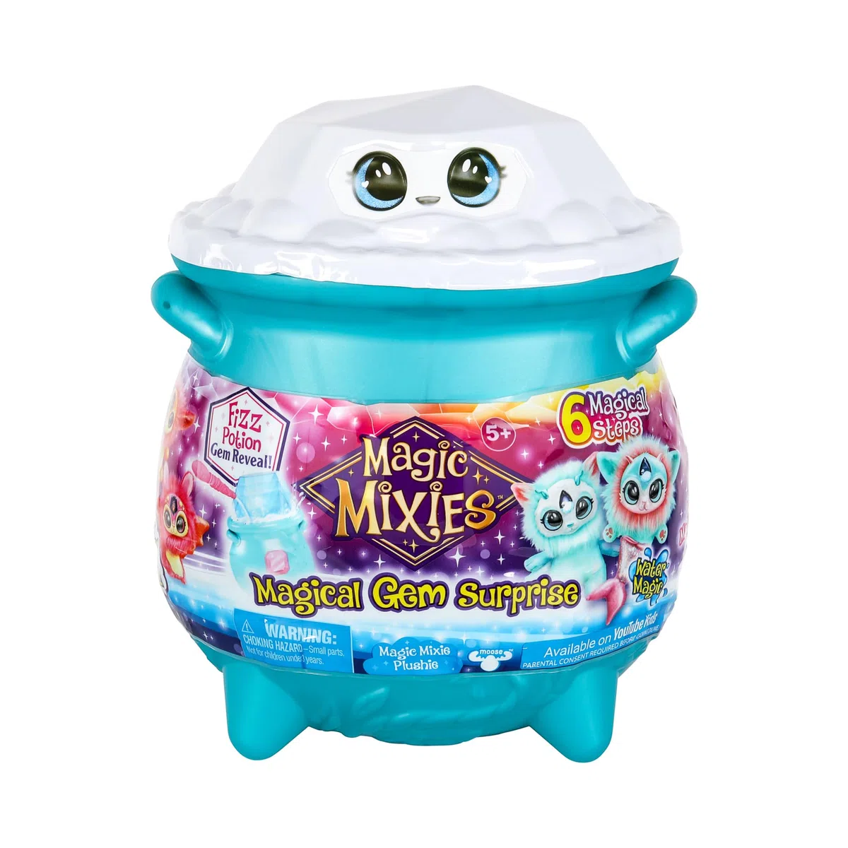 Magic Mixies Magical Gem Surprise Water Magic Calderon - Rivela Un Mixie Plushie e Un Anello Magico Non elettronico con Un Pop up rivelare dal calderone frizzante, Multicolore, Medio