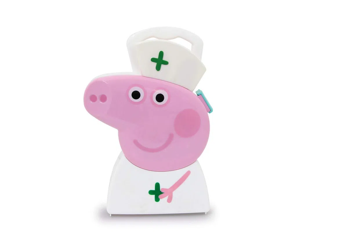Jamara Set di 10 Pezzi di Valigetta, Robusta e maneggevole, Utensili per Medici Adatti ai Bambini per Giochi di Ruolo, Simpatico Design Peppa Pig, Colore Bianco, 410095