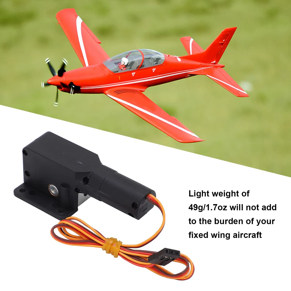 Naroote Carrello di Atterraggio Retrattile Elettrico Assorbimento degli Urti Leggero e Durevole per Velivoli Ad Ala Fissa per Aereo RC da 1,2 M,