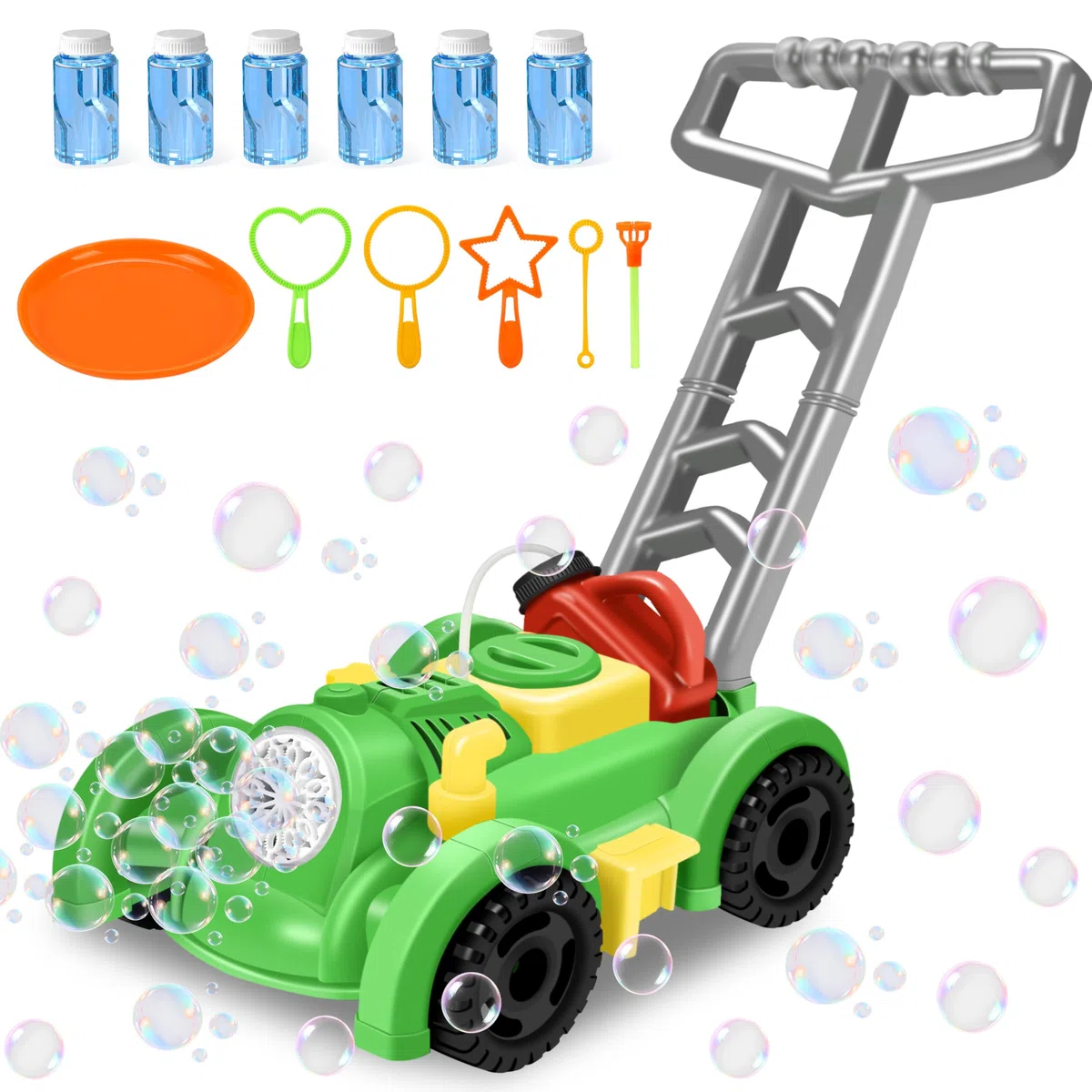 Herefun Tosaerba a Bolle per Bambini, Macchina Automatica per Soffiatore di Bolle, Giocattoli Estivi da Giardinaggio All'aperto, Regali per Bambini di Oltre 3 Anni (Verde)
