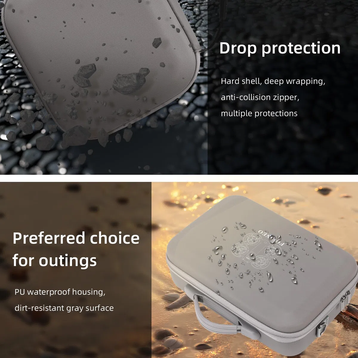 DJI Fly More Combo per Neo Case Custodia protettiva per DJI Neo RC-N3 e 6 batterie drone accessori portatile in PU con tracolla, grigio