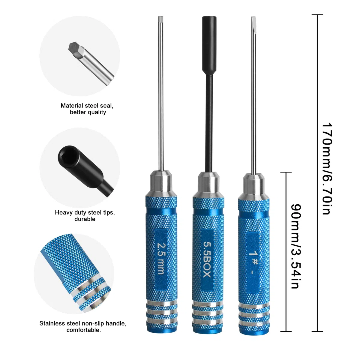 RC Car Tools Kits Set di cacciaviti con pinze,utensili per cacciavite esagonale,12Pcs chiavi a bussola, kit di strumenti di riparazione per l'hobbistica, per auto RC, drone, aereo, elicottero(blu)