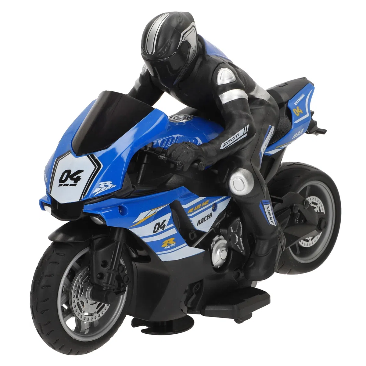 COLORBABY Speed & Go Moto radiocomandata, Pilota compreso, Giallo o blu, Scala 1:10, Velocità 8 km/h, Frequenza 2.4 GHz, Telecomando, Moto radiocomandate elettriche, Giocattoli bambini 6 anni (41364)