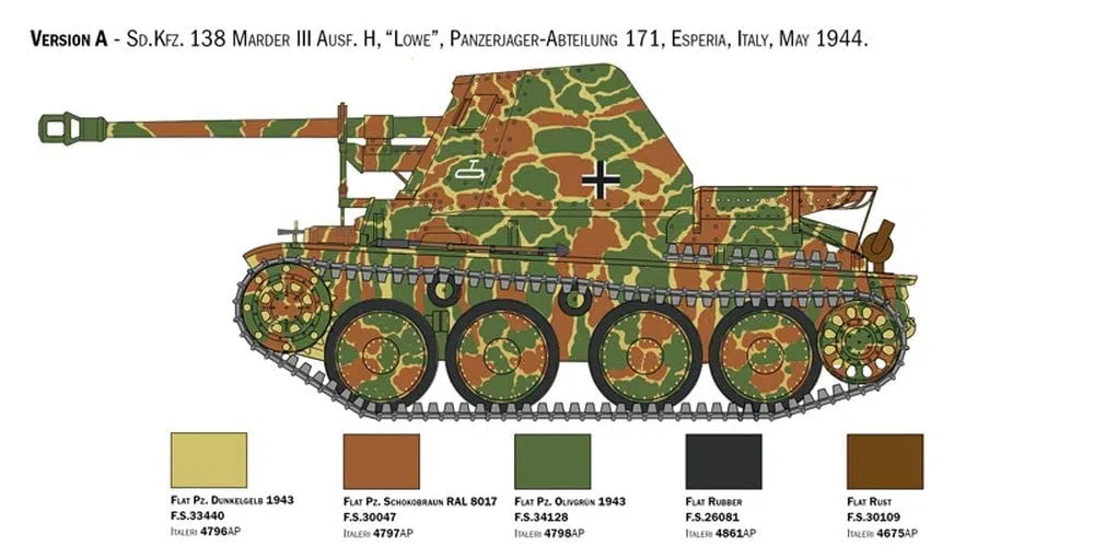 Italeri SD.Kfz 138 MARDER III Ausf.H Kit 1:35 IT6566 - Kit Mezzi Militari - Die Cast - Modellismo