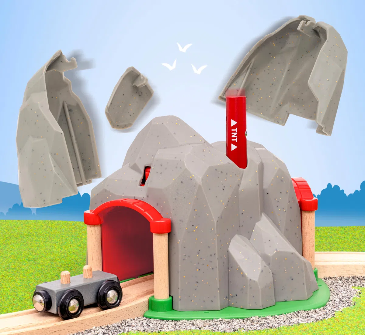 BRIO World - Set Galleria Esplosiva, Set Costruzioni Trenino in Legno, Giocattolo per Bambino e Bambina 3+ Anni