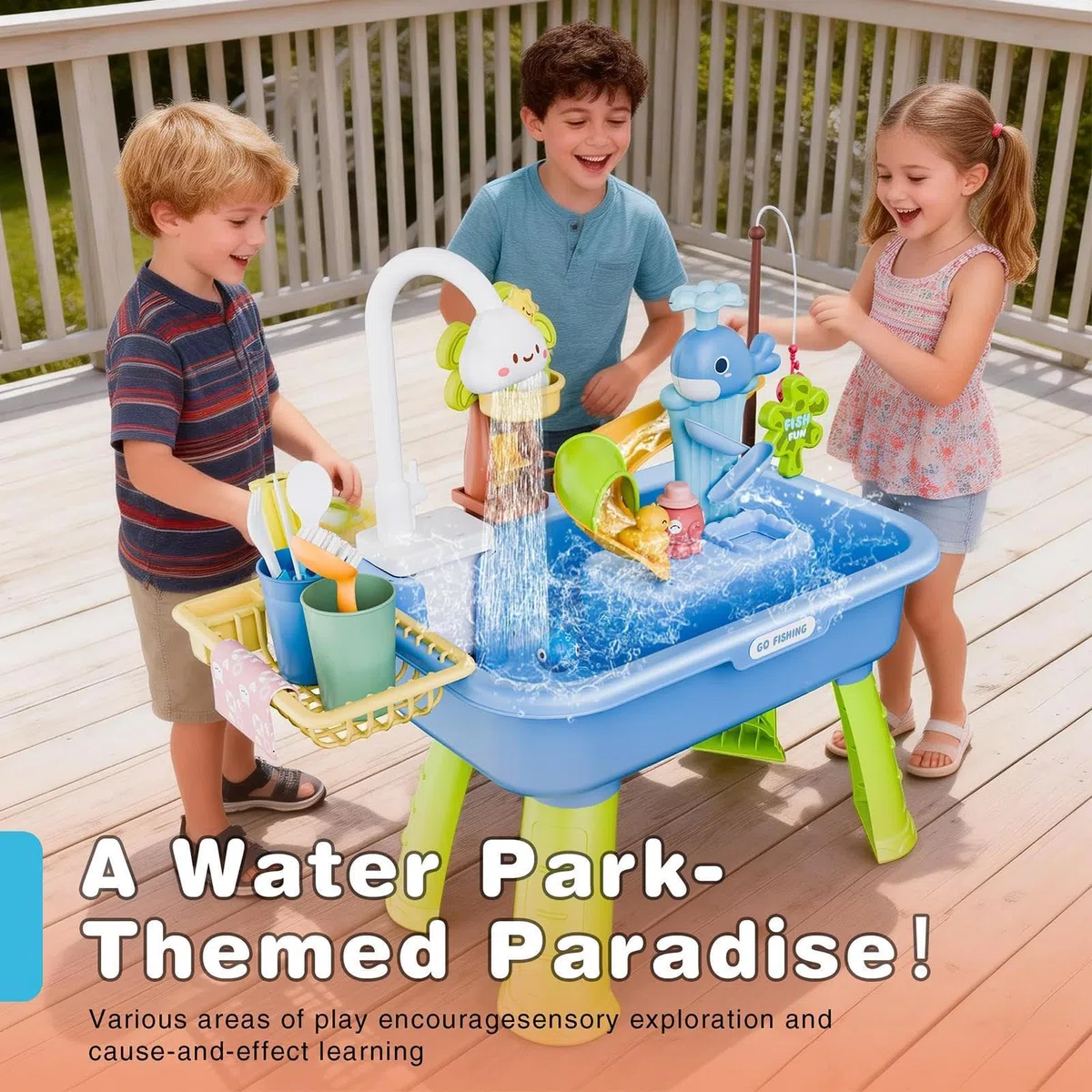 Tavolo D'acqua Per Bambini, Set Di Giochi Sabbia E Acqua, Divertenti Tavoli Da Gioco Acqua Lavandinos Con Acquas Corrente, Gambe Rimovibili Tavoli A-cqua Gioco Sensoriale Set, Per Bambini E Bambine