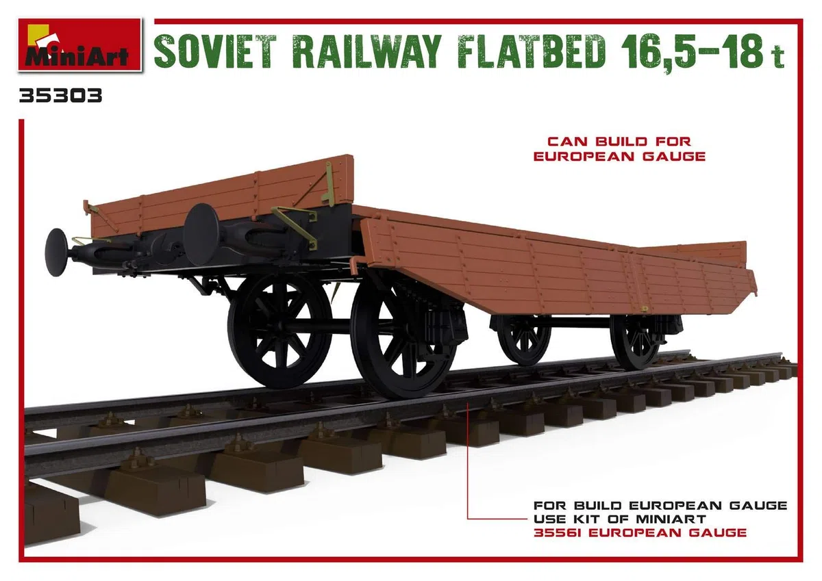 MiniArt 35303 1:35 Sov. Vagone piano, 16,5-18 to.-fedele all'originale, modellismo, kit di costruzione in plastica, fai da te, hobby, incollaggio, modellismo, assemblaggio, non verniciato, grigio