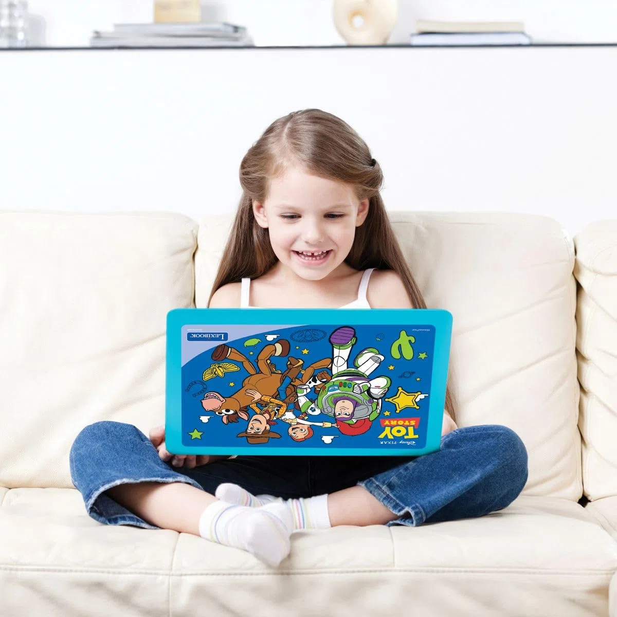 Lexibook, Disney Toy Story, Computer portatile educativo bilingue Inglese e Francese, 164 attività, Matematica, Giochi di logica, Modalità Musica, Schermo LCD, Blu, JC601TSi1LXB