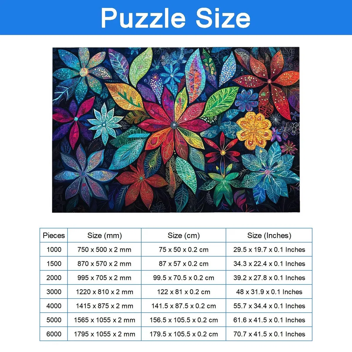 Puzzle 4000 Pezzi Fiore, Puzzle Pianta 4000 Pezzi Arte per Adulti e Bambini, Misura: 141.5x87.5 cm, Puzzles Legno per Adulti con Squisita Scatola di Imballaggio, Idea Regalo Donna, Regalo Uomo, -6857