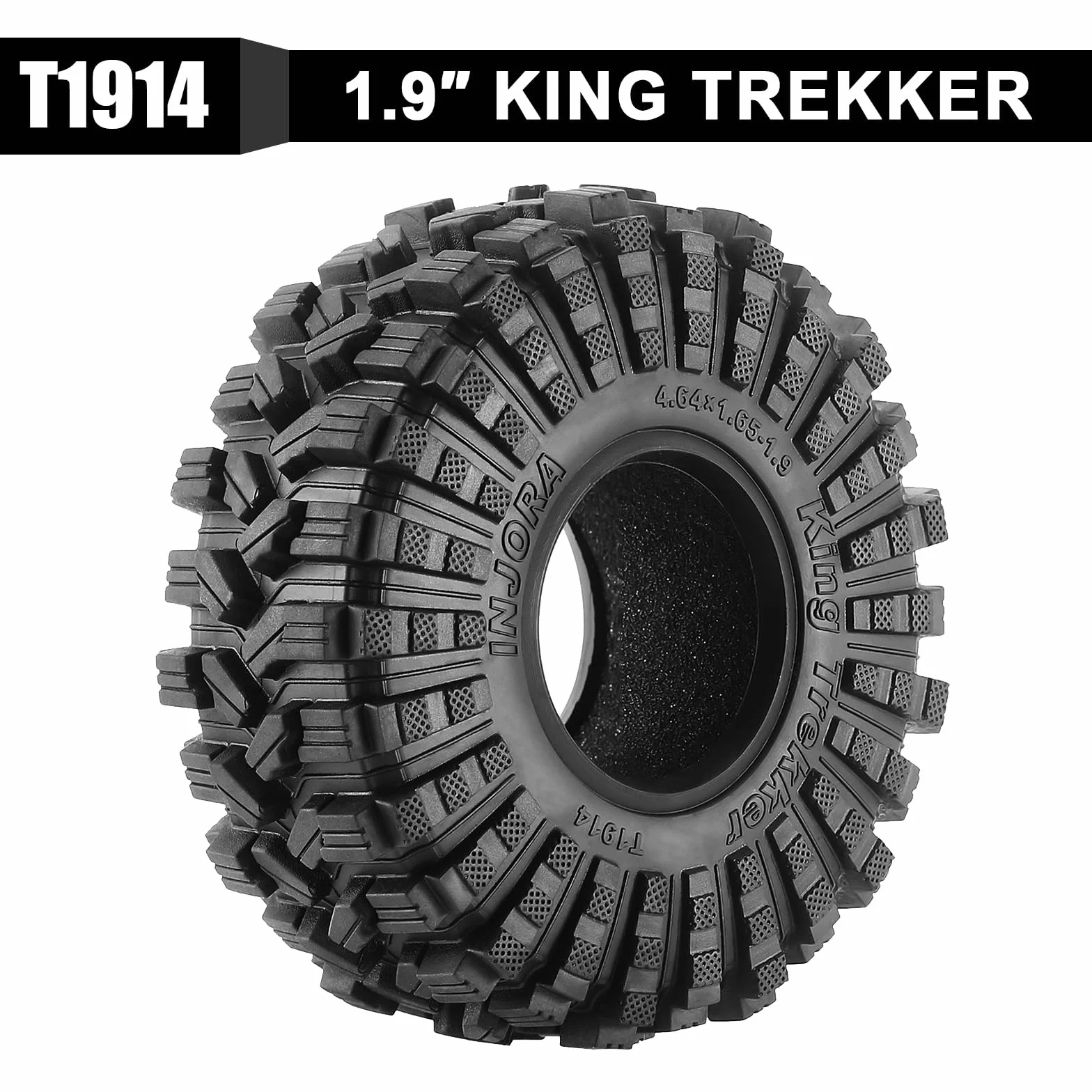 INJORA 1.9 Pneumatici all Terrain King Trekker S5 Pneumatici per TRX4 SCX10 1/10 RC Crawler Upgrade (118 * 42mm)