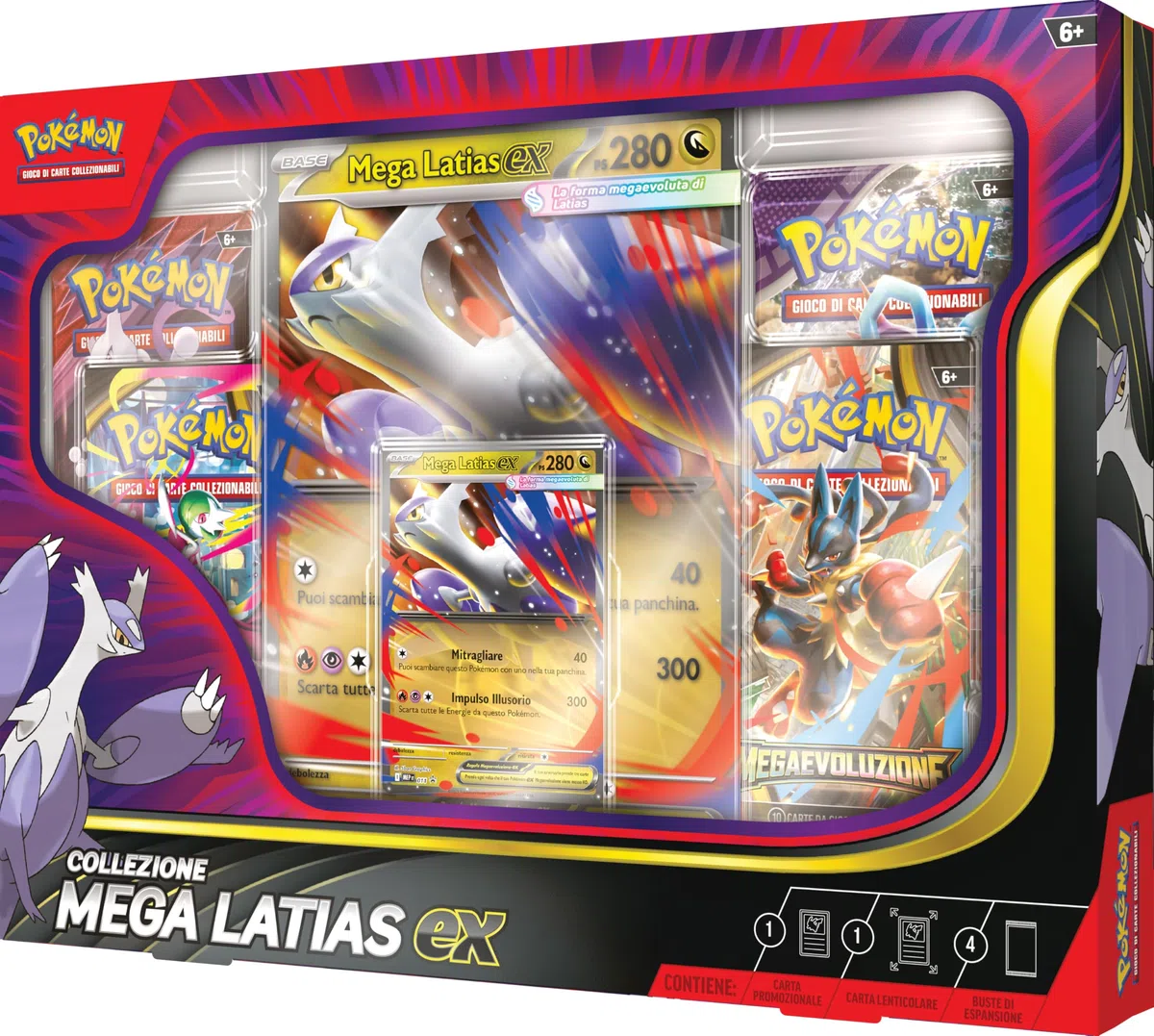 Pokémon: collezione Mega Latias-ex del GCC Pokémon (una carta promozionale olografica, una carta lenticolare gigante e quattro buste di espansione)
