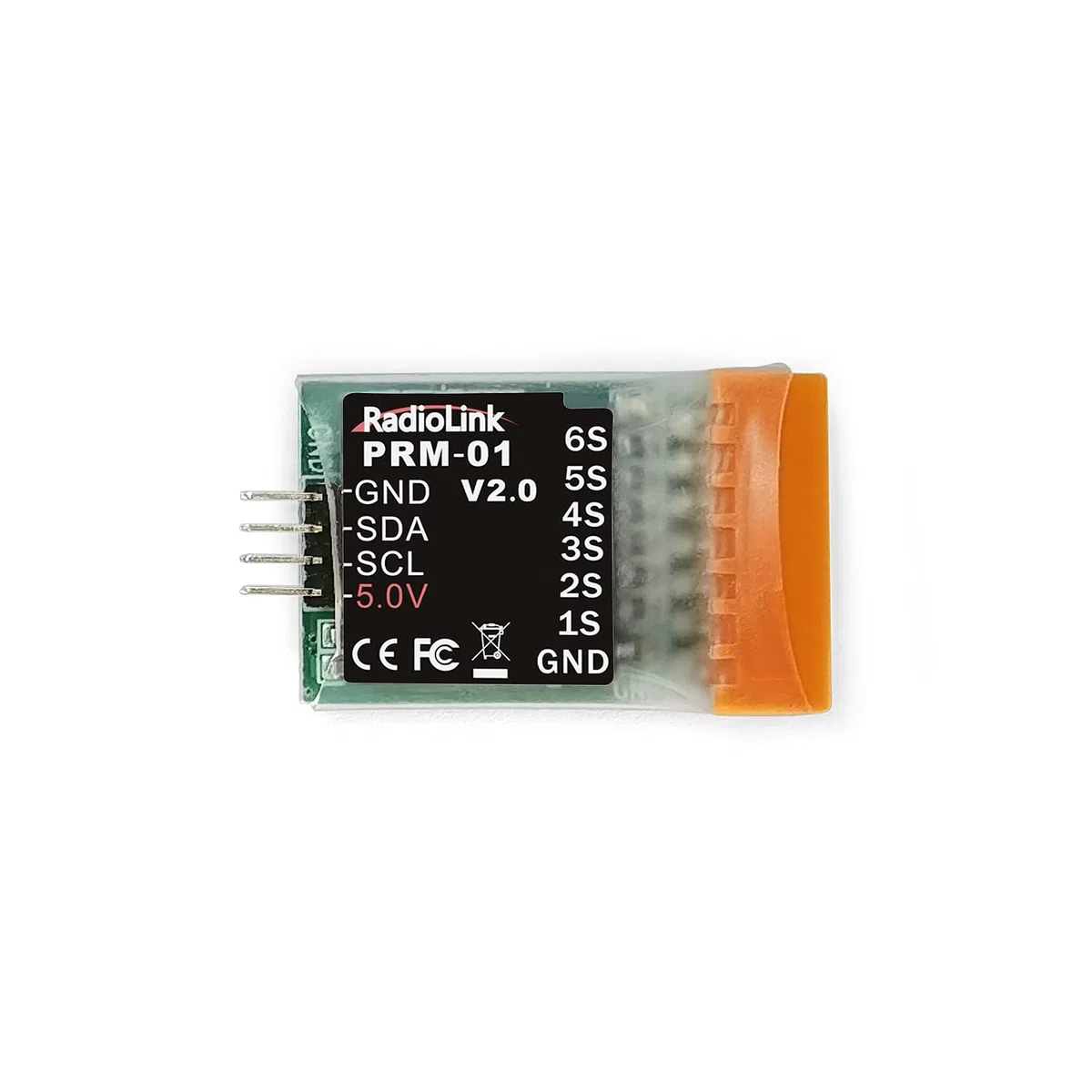 Radiolink PRM-01 Modulo di telemetria di tensione Telemetria in tempo reale (1S-6S) facile da collegare, nessun controllo di volo necessario, funziona con AT9S Pro e AT10II, con cavo di collegamento