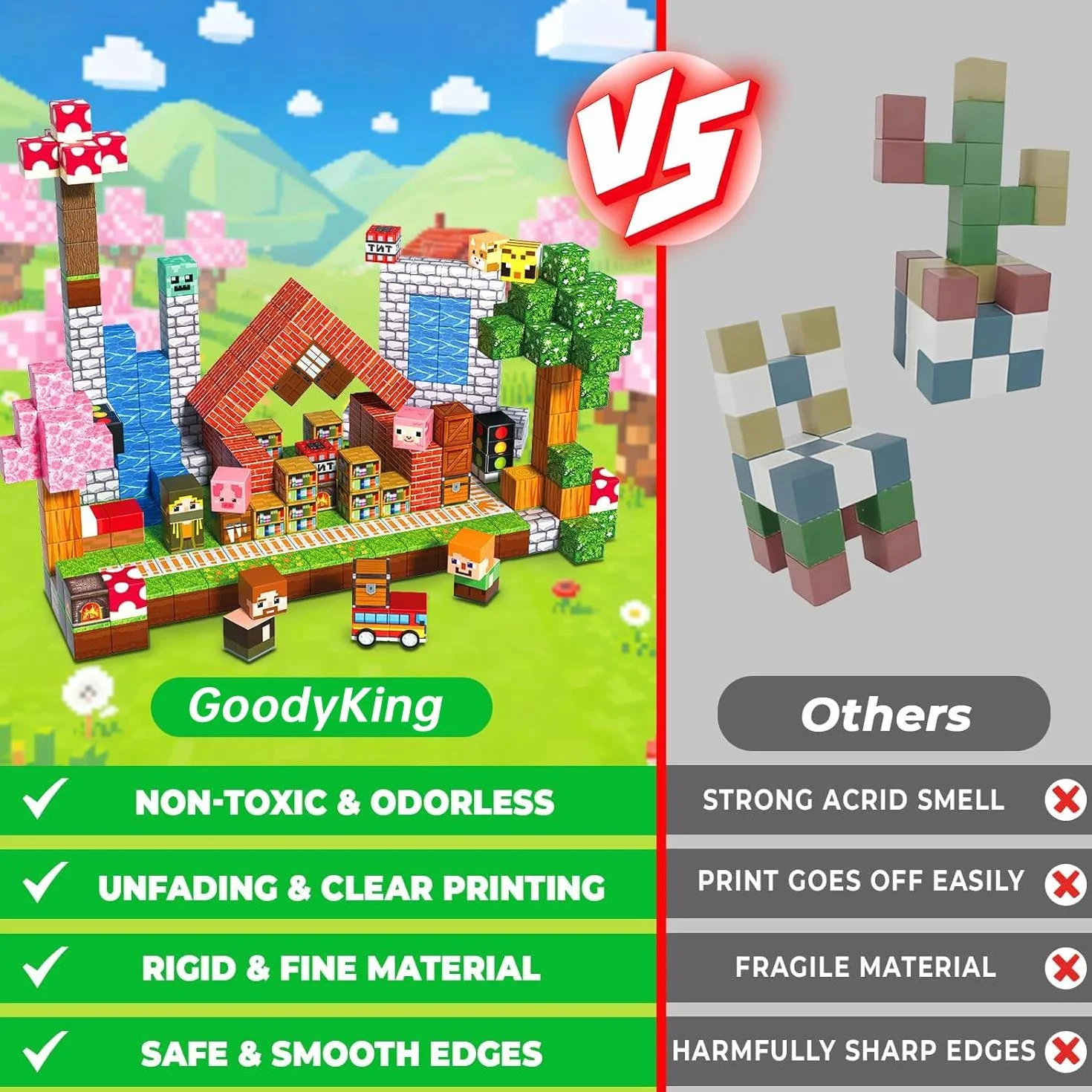 Goody King Costruzioni Magnetiche per Bambini 300 Pezzi - Avventura nel Bosco: Costruisci un Accampamento, Scopri gli Animali e Crea le Tue Storie! Giocattolo Educativo per Età 4-12 Anni