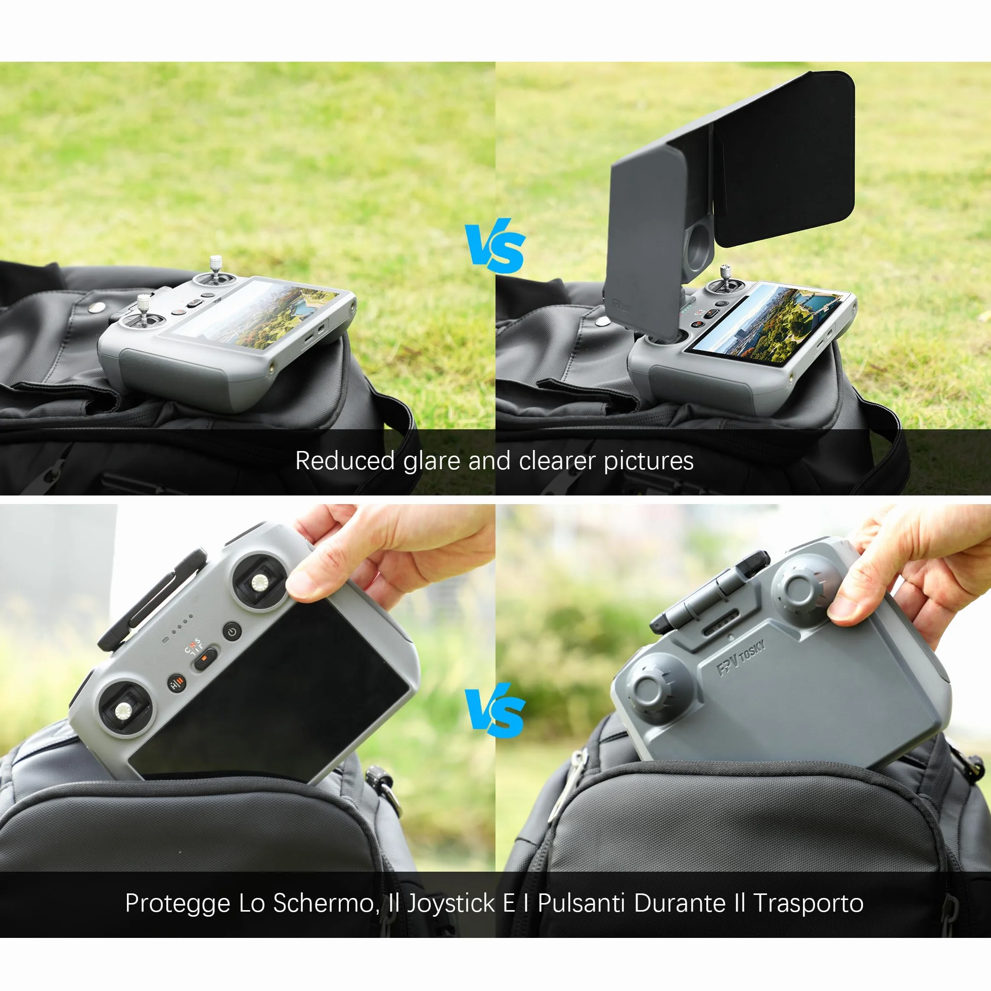 FPVtosky RC 2 Controller Sun Hood Cover per DJI Lito X1/Mini 5 Pro/Mini 4 Pro, RC 2 Joysticks Protector per DJI Ari 3S/Mavic 4 Pro Accessori, Drone Controller Protezione Schermo Avata 360 Accessori
