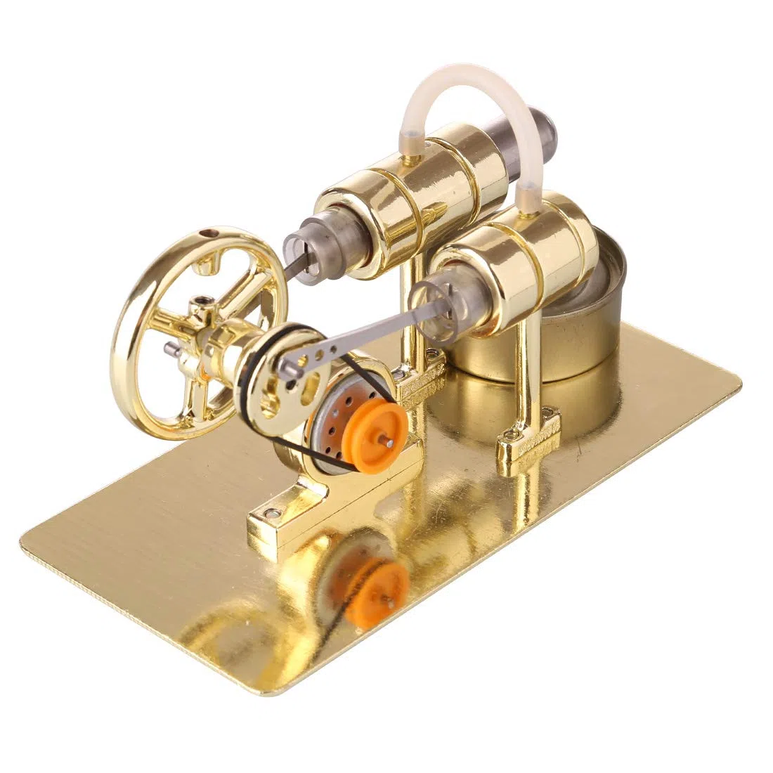 CreativeBlocker Kit da assemblare con motore Stirling per adulti - Fai da te Mini motore Stirling in metallo funzionante con lampade ad alcool, modello di macchina a vapore ad aria calda, kit di