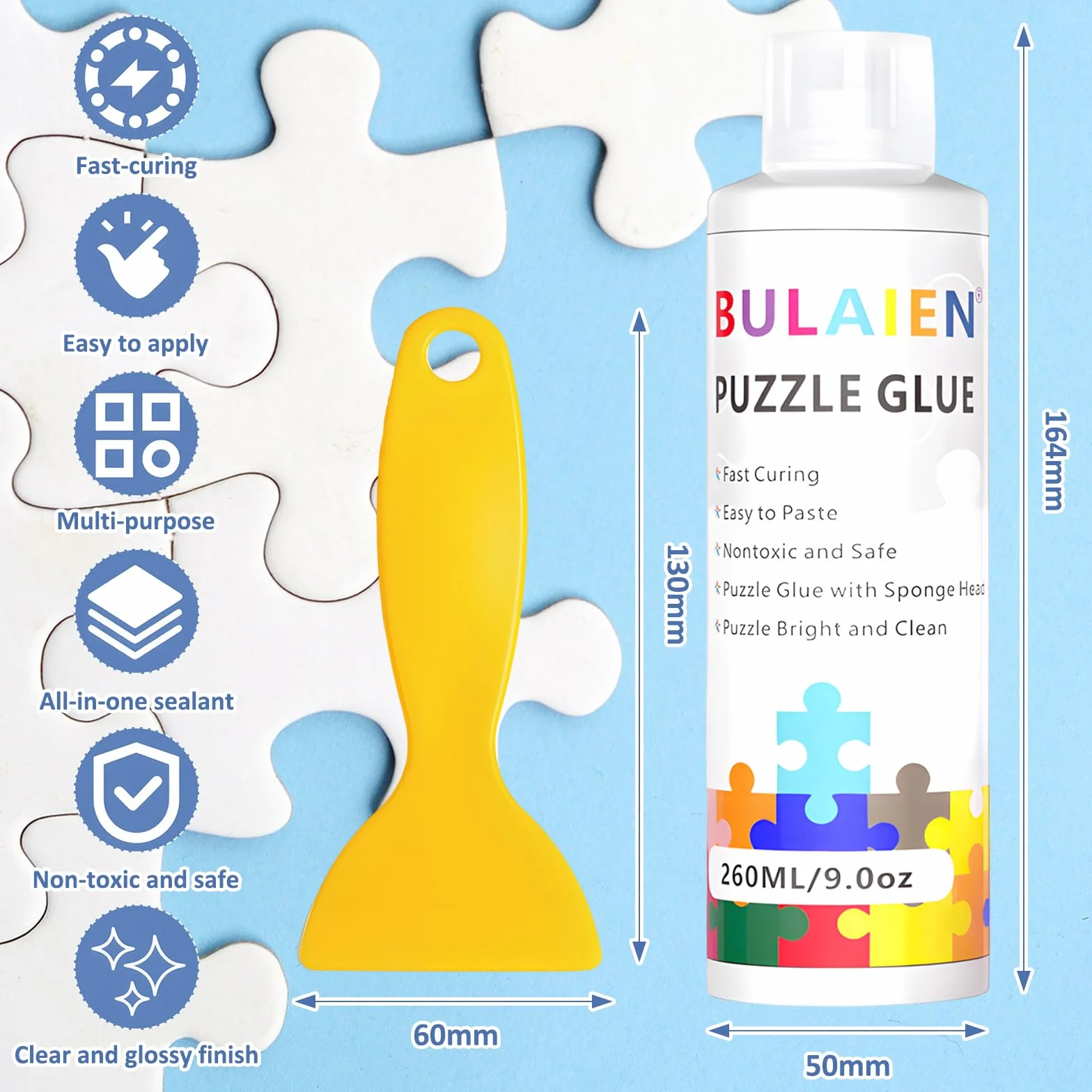 Colla Per Puzzle 2*260ml Colla Puzzle Con Testa In Spugna Accessori Per Puzzle Per Adulti E Bambini