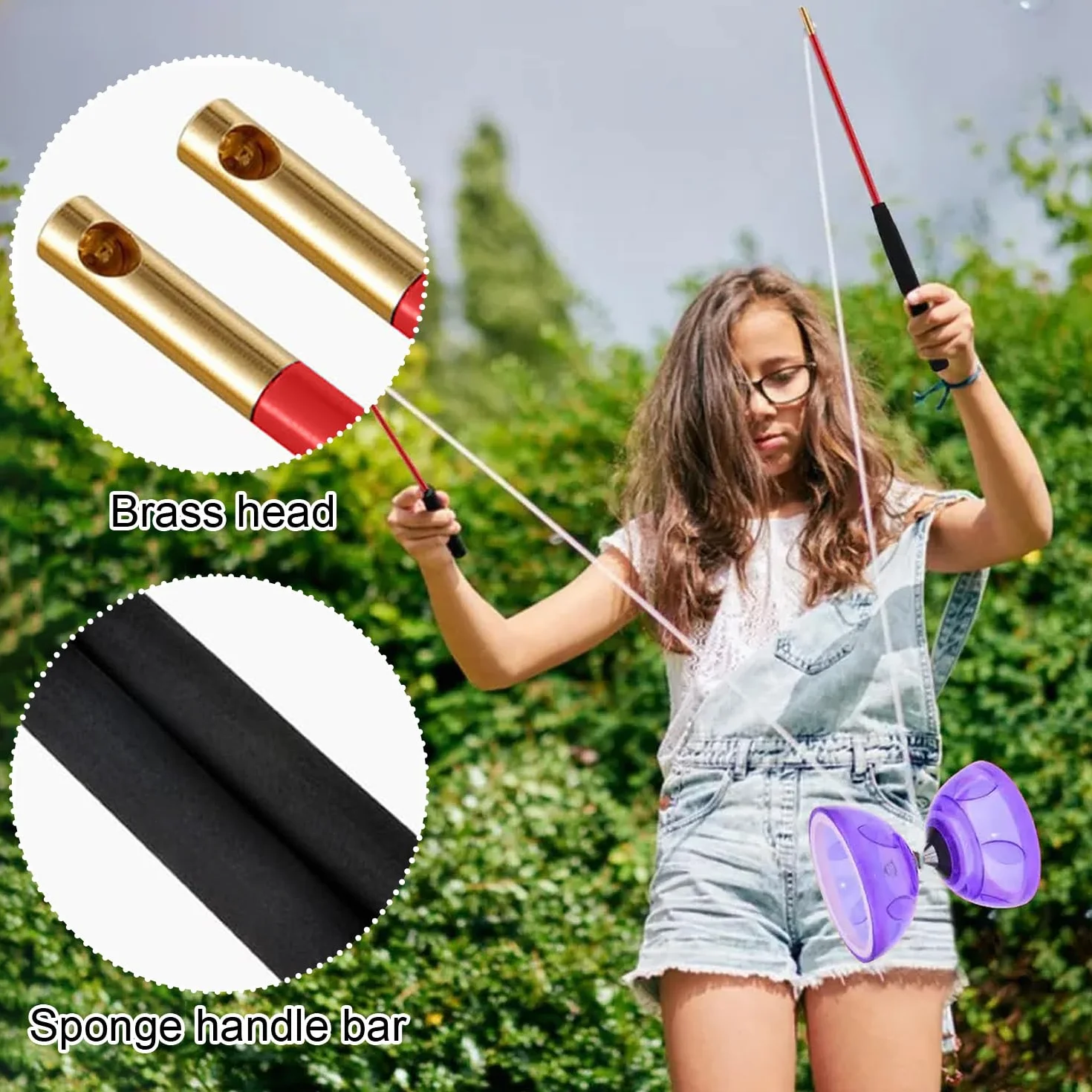 Diabolo con Cuscinetti a Sfera, Diametro 12 cm, Grande diabolo con Cuscinetti a Sfera, Giocattolo da Giocoleria, Adatto ad Adulti e Principianti (Blu)