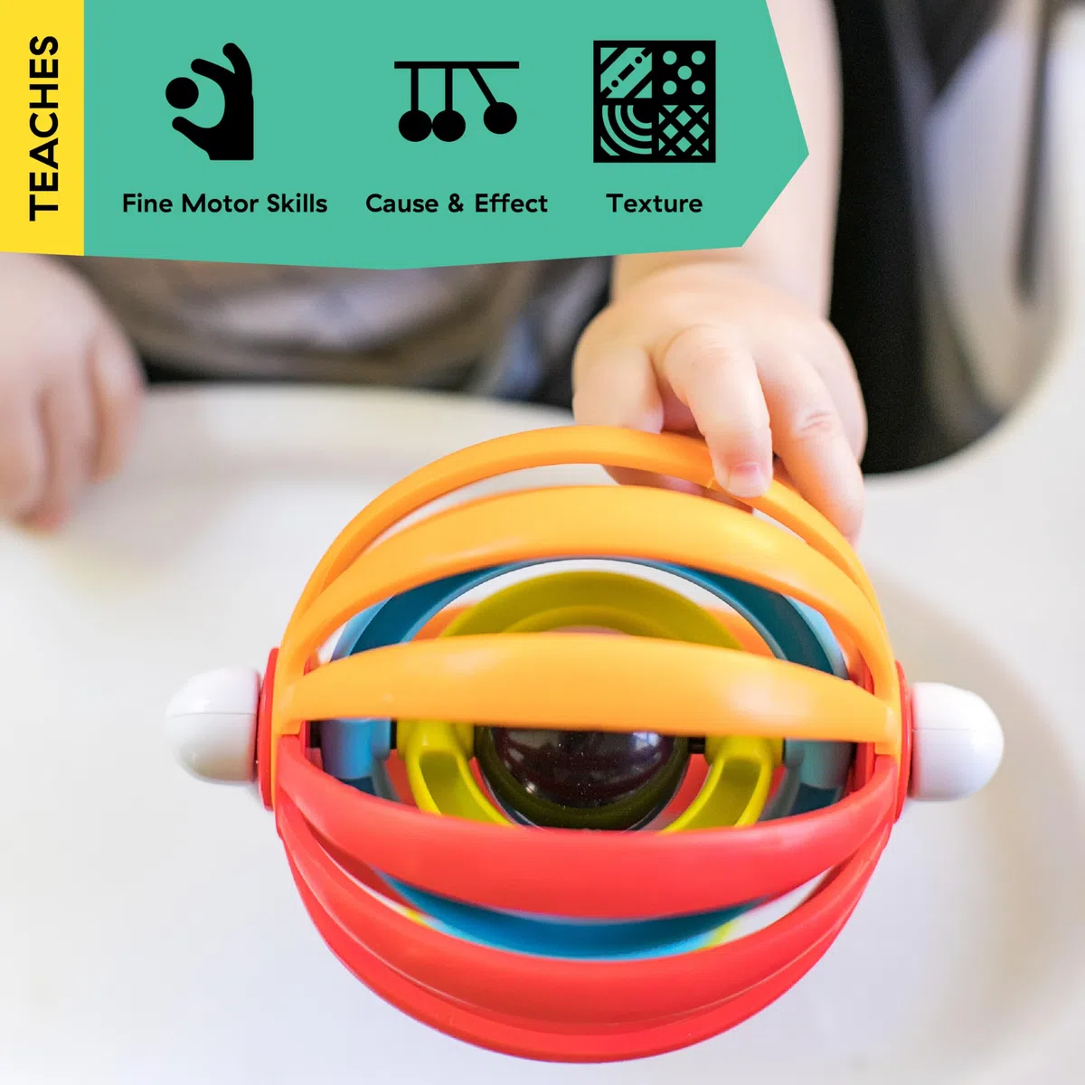 Baby Einstein, Sticky Spinner Giocattolo di attività per seggiolone Senza BPA, età 3 Mesi+