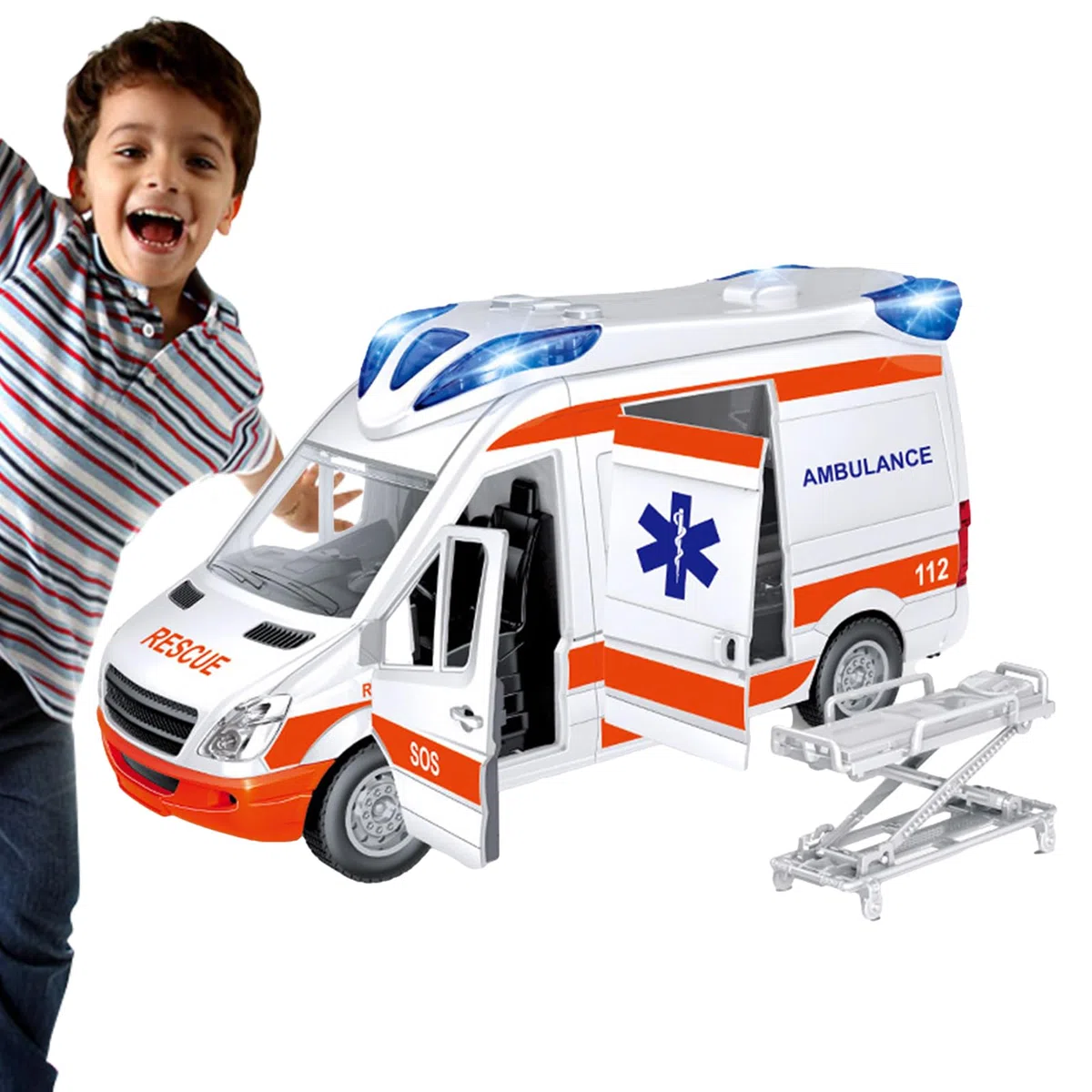 Ambulance Car Giocattolo, Gioca A Un Giocattolo Ambulante Con Luci E Suono - Barella, Giocattoli In Casa Con Barella Per Bambini E Bambini, Ragazze, Bambine, Bambino Sviluppo Delle Competenze: Fornend