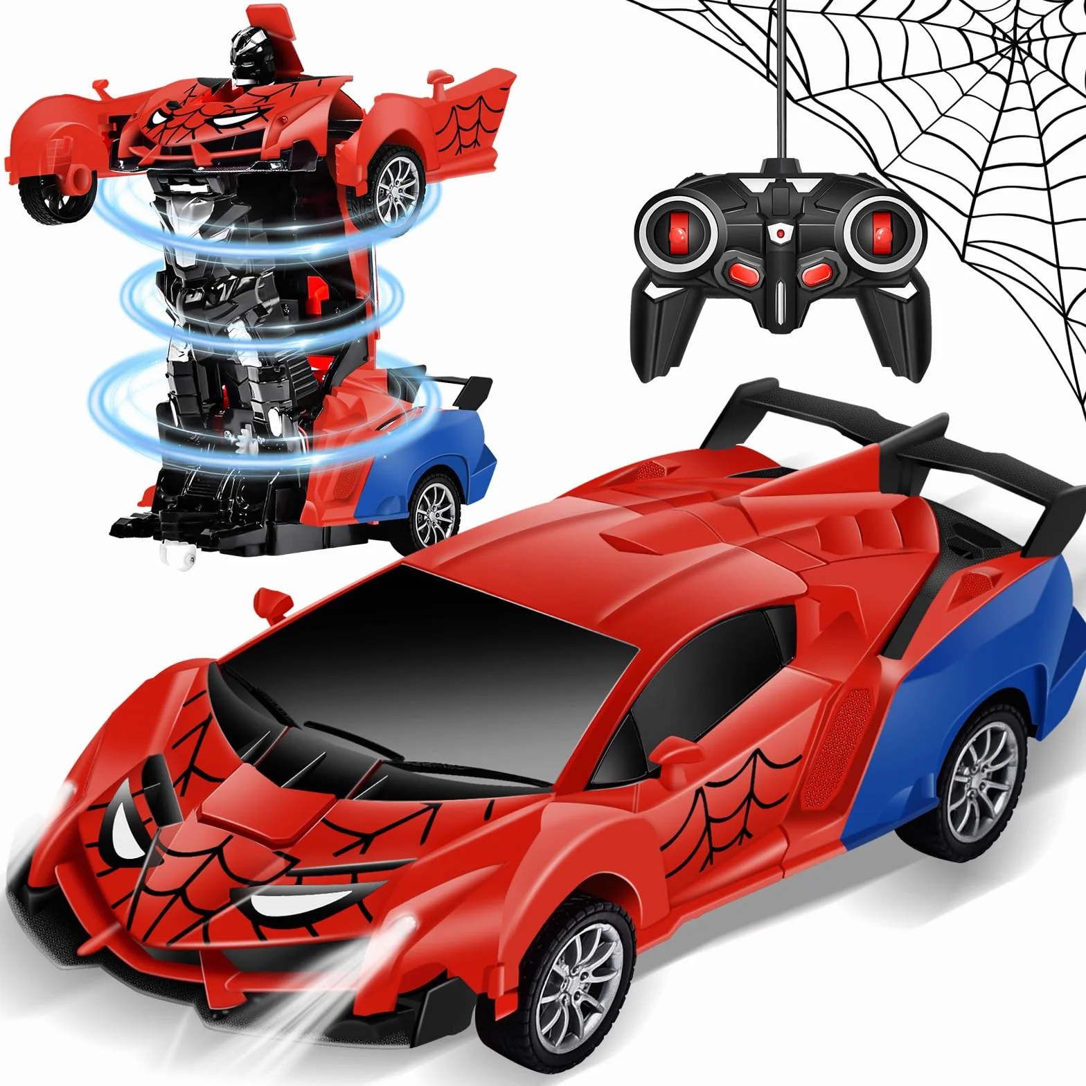 Aragallant Macchina Telecomandata Robot, Auto Robot Trasformabile per Ragazzi e Ragazze 3 4 5 6 7 8 9+ Anni, Macchina Telecomandata RC, Regali di Compleanno e Natale per Bambini