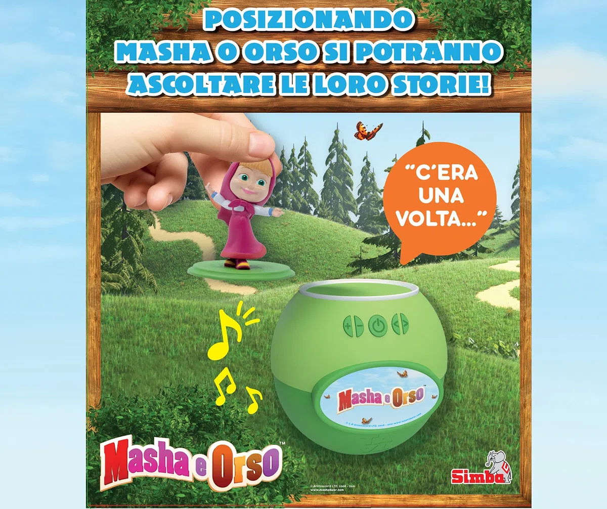 Simba - Masha Racconta Storie - 7101100076, + 3 Anni, Cassa Speaker Inclusi 2 Personaggi 130 Minuti con 24 Storie di Masha, USB, Italiano e Inglese