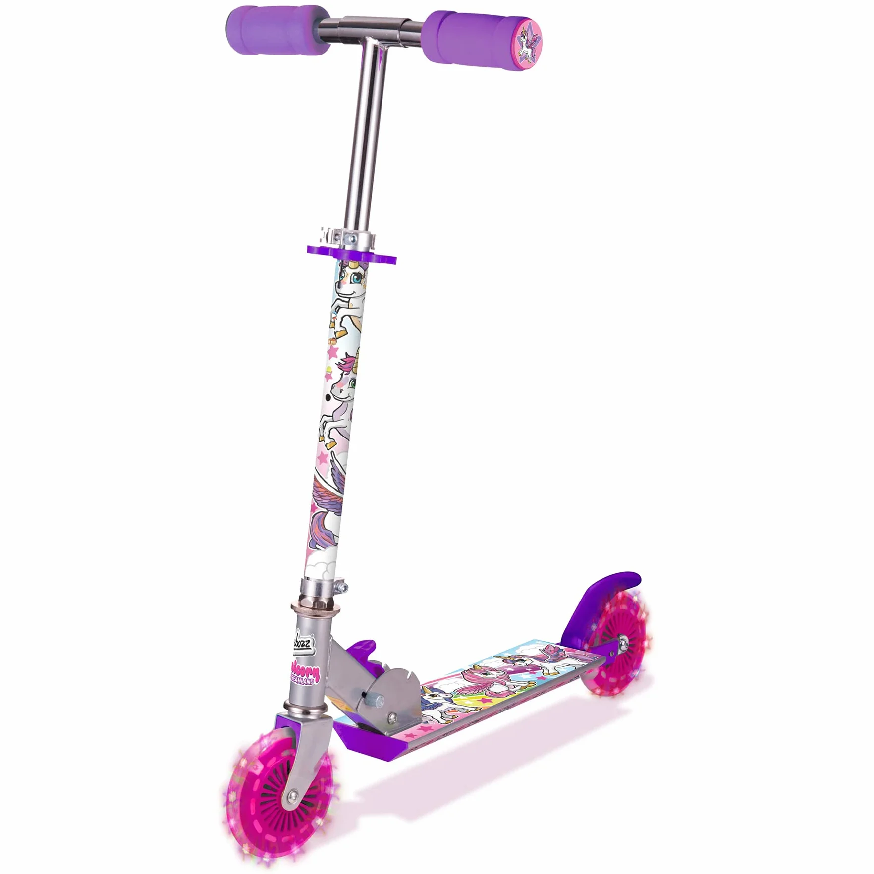 Ozbozz SV13988 - Monopattino con 2 ruote illuminate, Da 4 anni a 11 anni, Regolabile, Multicolore