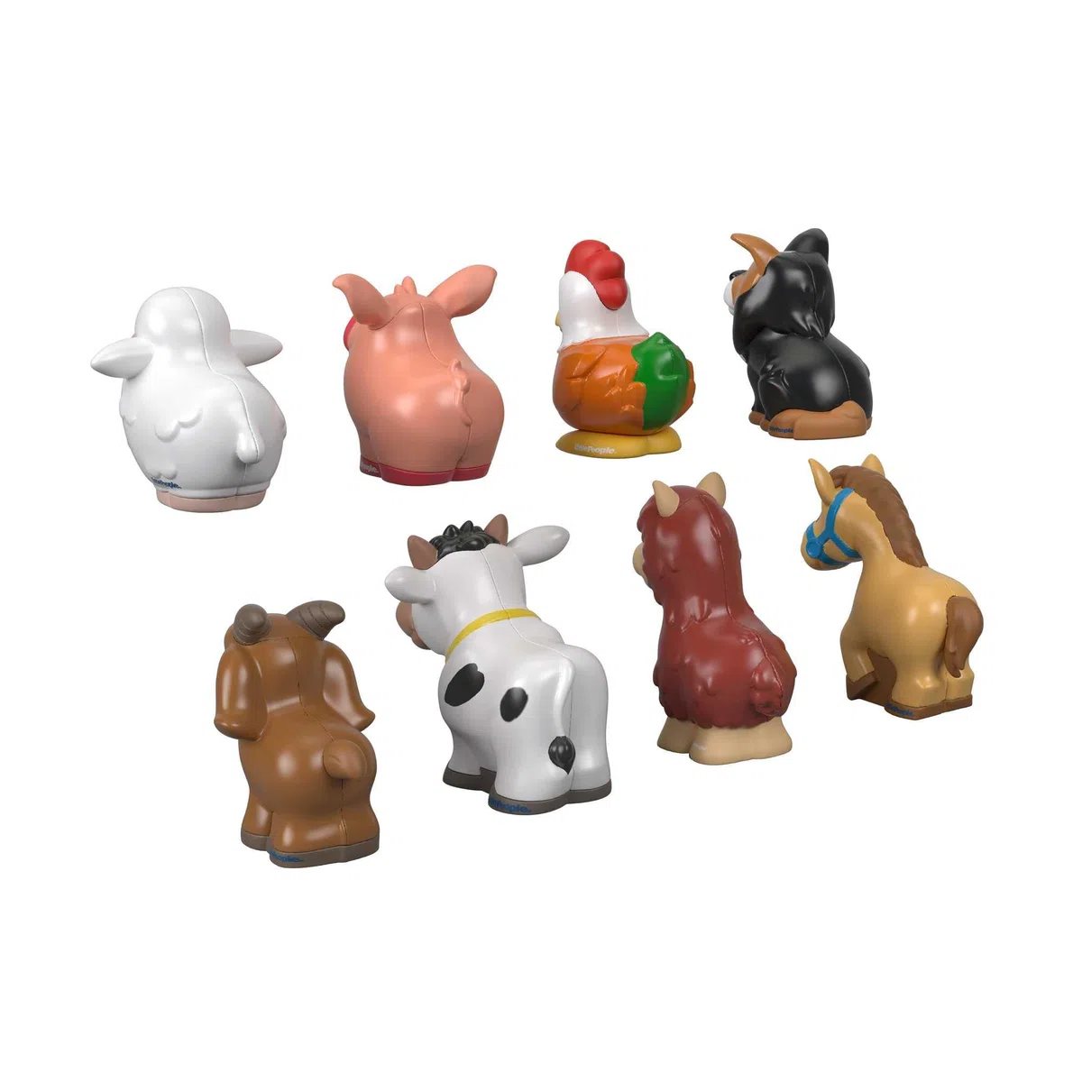 Fisher-Price-Animali della Fattoria Little People, 8 Animali tra cui Lama, Gallina, Mucca, Capretta, Cavallo, Maialino, Pecora e Cagnolino, Giocattolo per Bambini 1+, GFL21