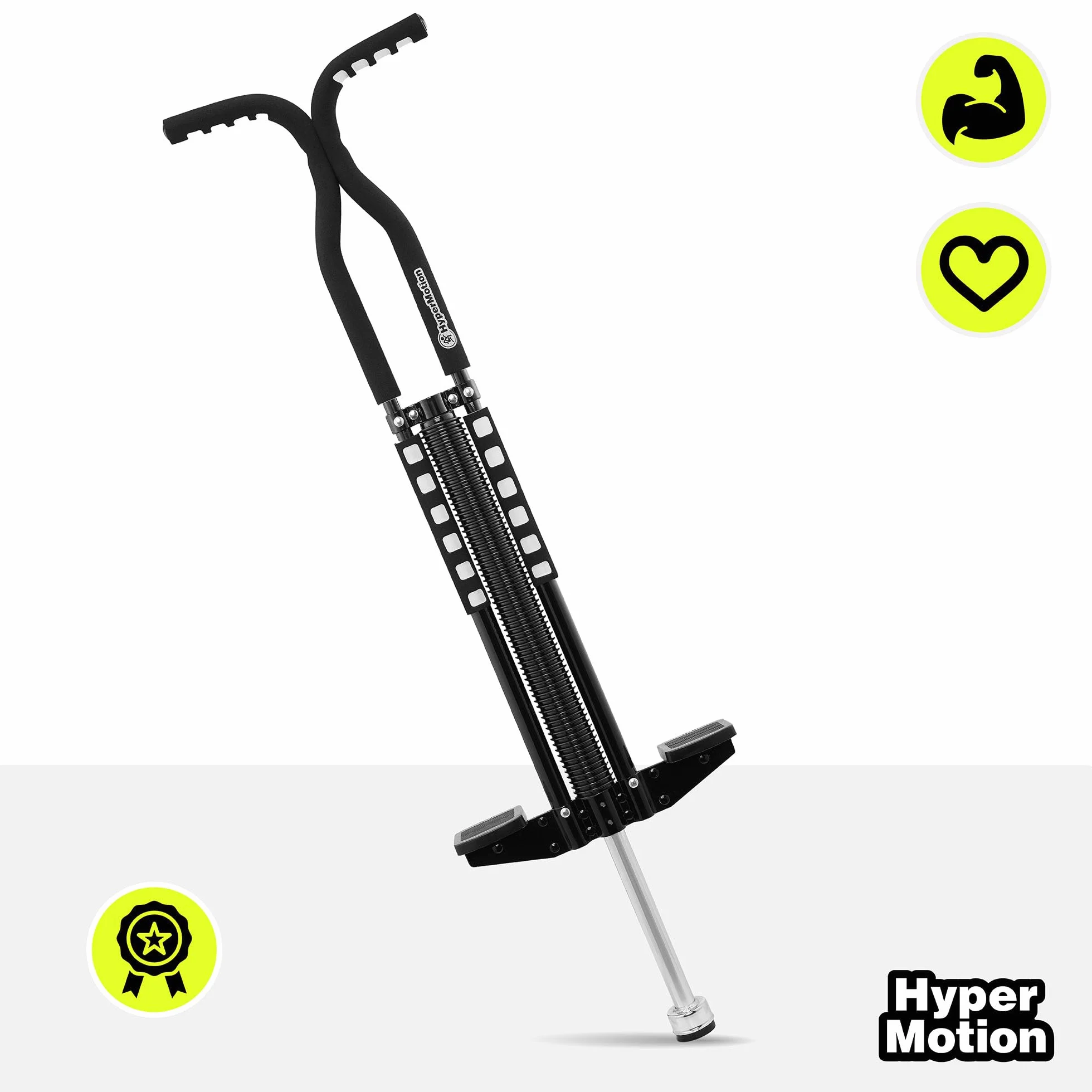 HyperMotion POGO Salterello Dinamico per Ragazzi 9–14 Anni, Attrezzo Sportivo 50 kg, Struttura 2,35 kg con Sistema Elastico, Nero