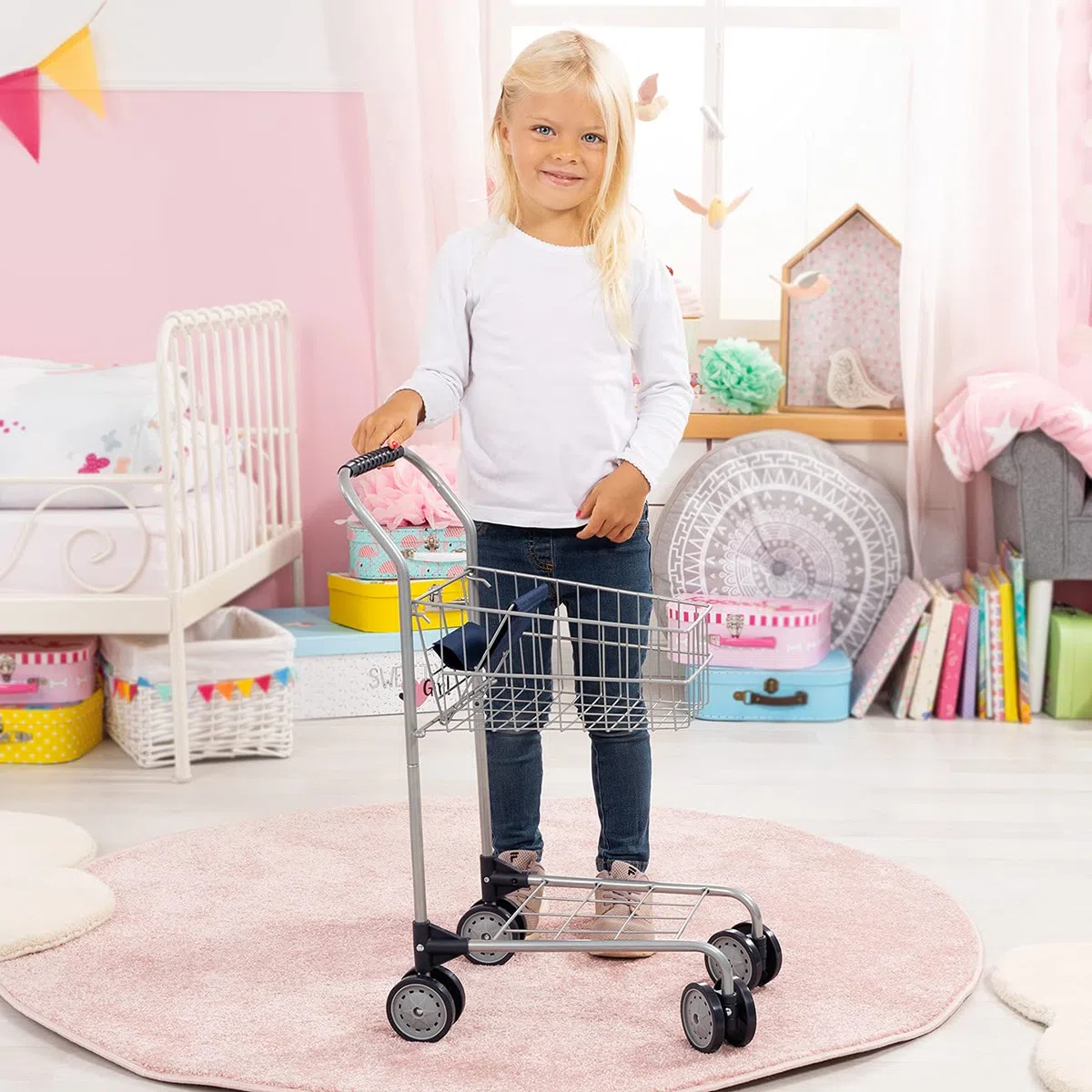 Bayer Design 75001AA - Carrello della Spesa di Metallo per Bambini