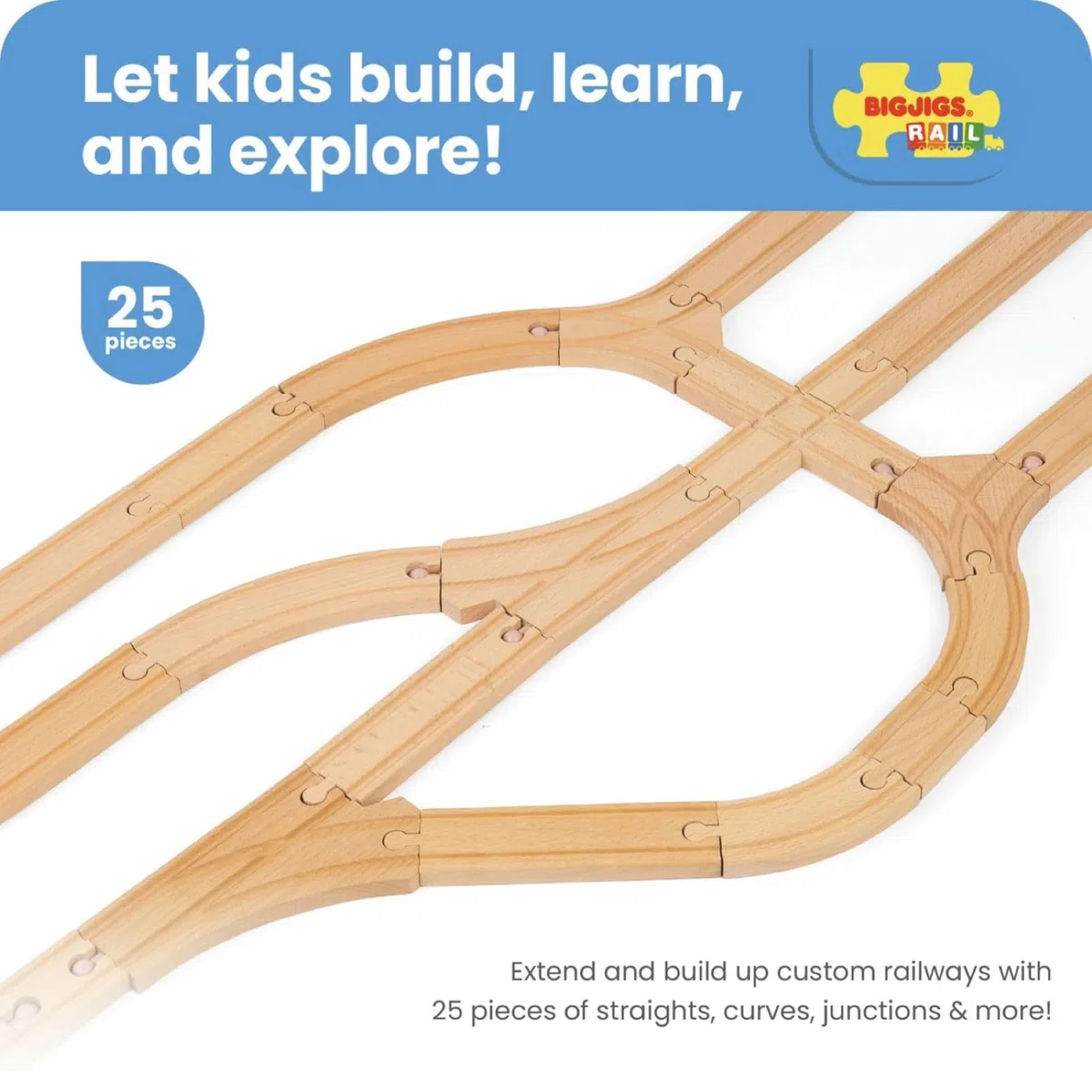 Bigjigs Rail Confezione di espansione binari Basso Livello