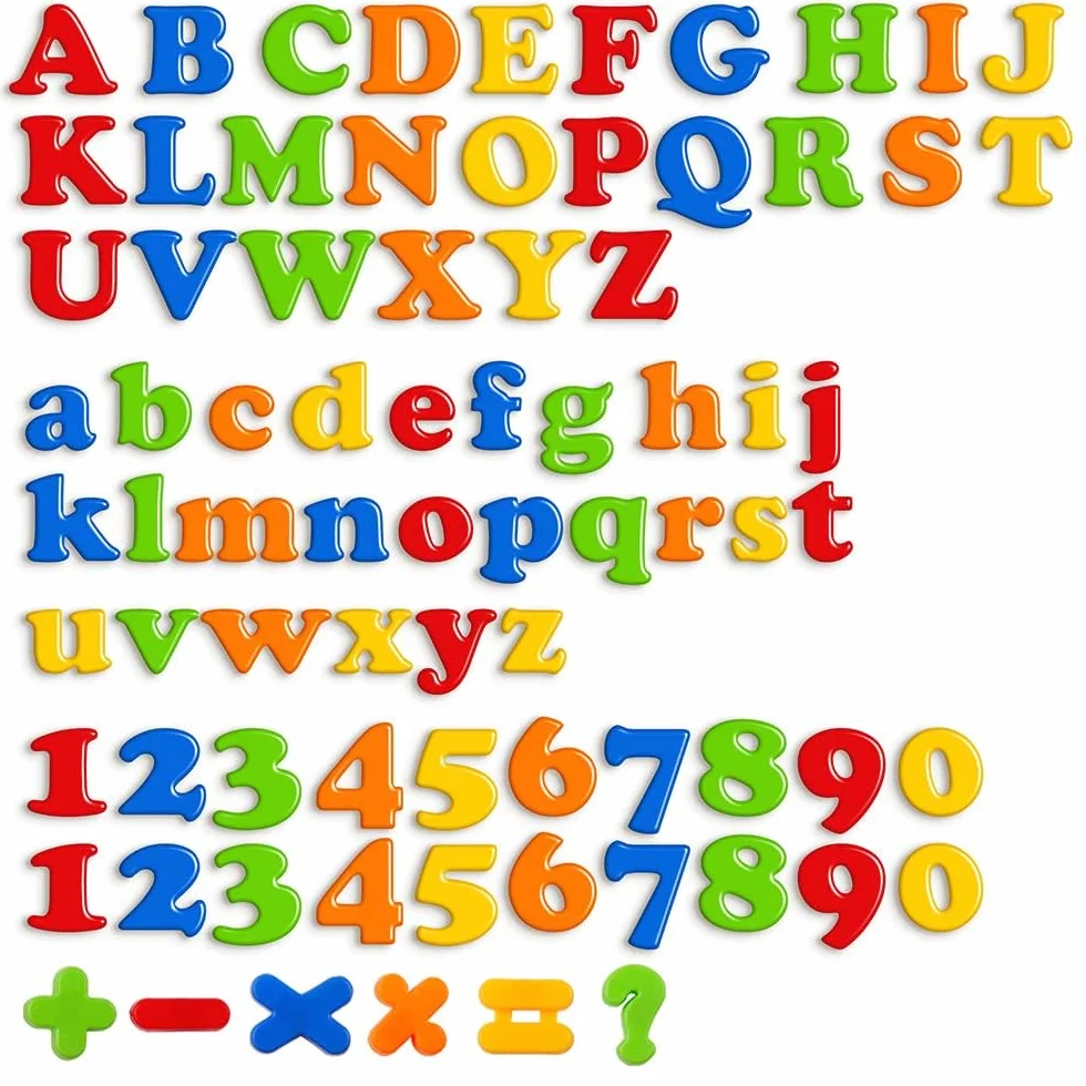 Lettere Magnetiche e Numeri per Bambini Simboli Matematici A-Z Alfabeto Magneti del Frigorifero Giocattolo Educativo per L'apprendimento Prescolare(78 pezzi)