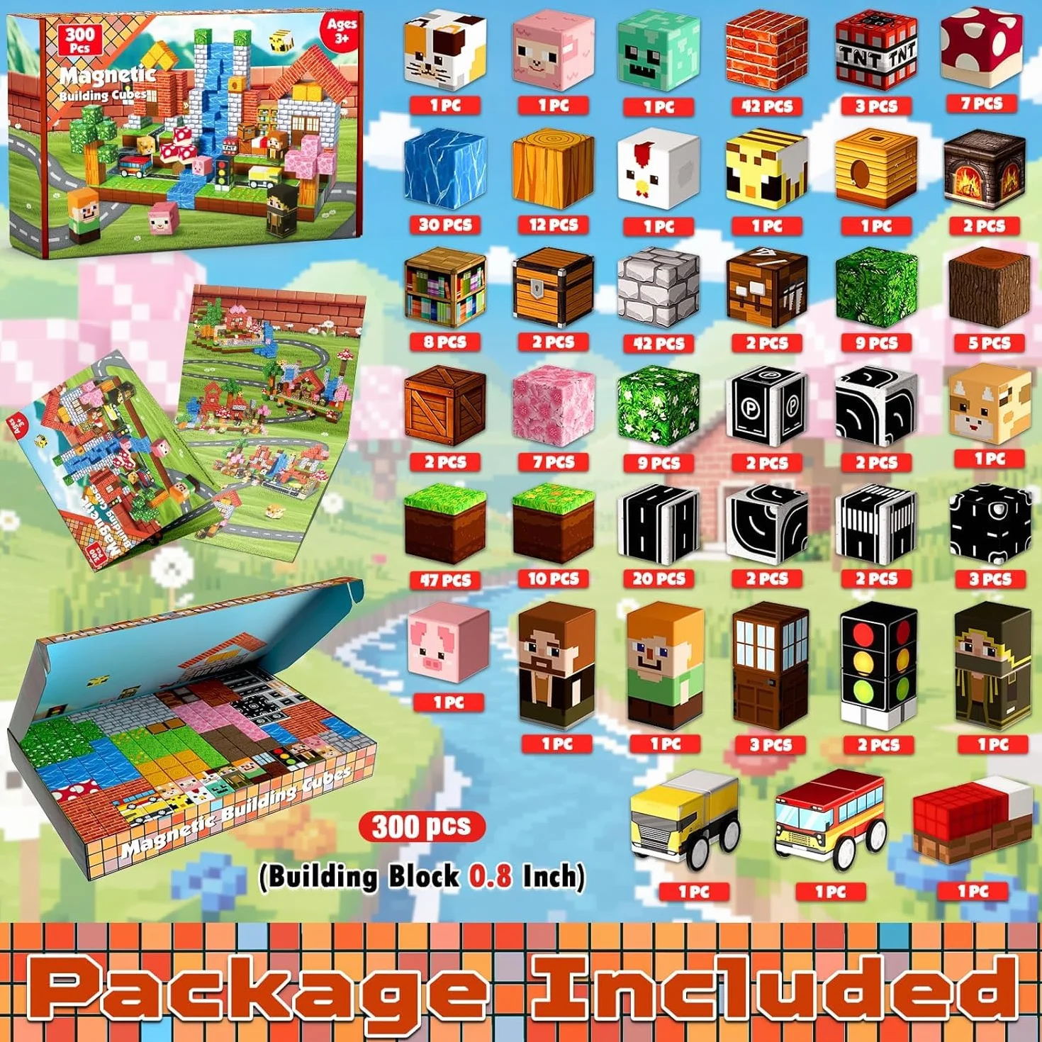 Goody King Costruzioni Magnetiche per Bambini 300 Pezzi - Avventura nel Bosco: Costruisci un Accampamento, Scopri gli Animali e Crea le Tue Storie! Giocattolo Educativo per Età 4-12 Anni