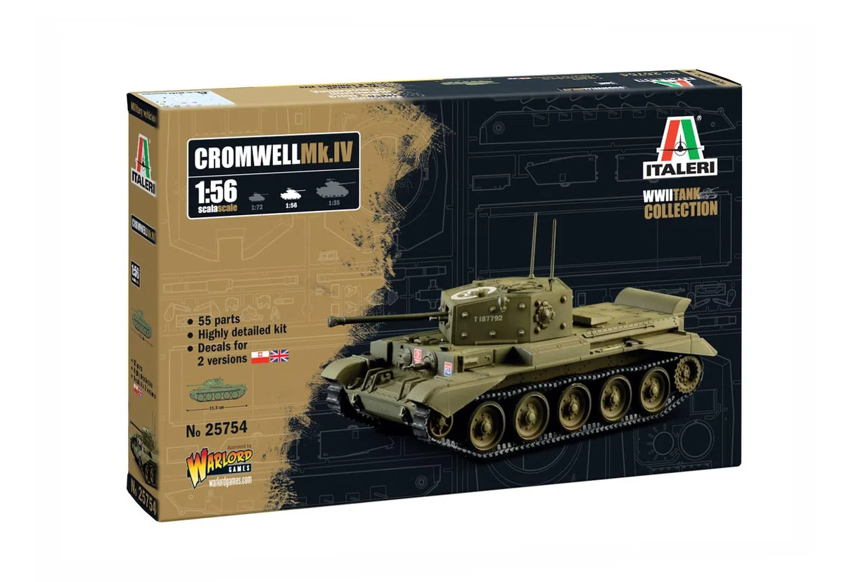 Italeri 25754 1:56 Cromwell MK. IV - modellismo, Kit, modellismo del piede, Artigianato, Hobby, incollaggio, Kit Plastica, Fedele al Dettaglio, Kit Militare, Serbatoio 1:56
