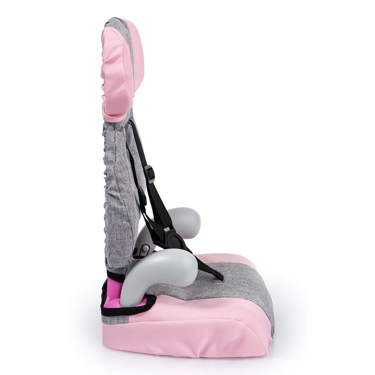 Bayer Design- Giocattolo, Seggiolino Auto, Accessori per Bambole con Cintura, Moderno, Colore Jean Gris, Rose avec Papillon, 67533AA