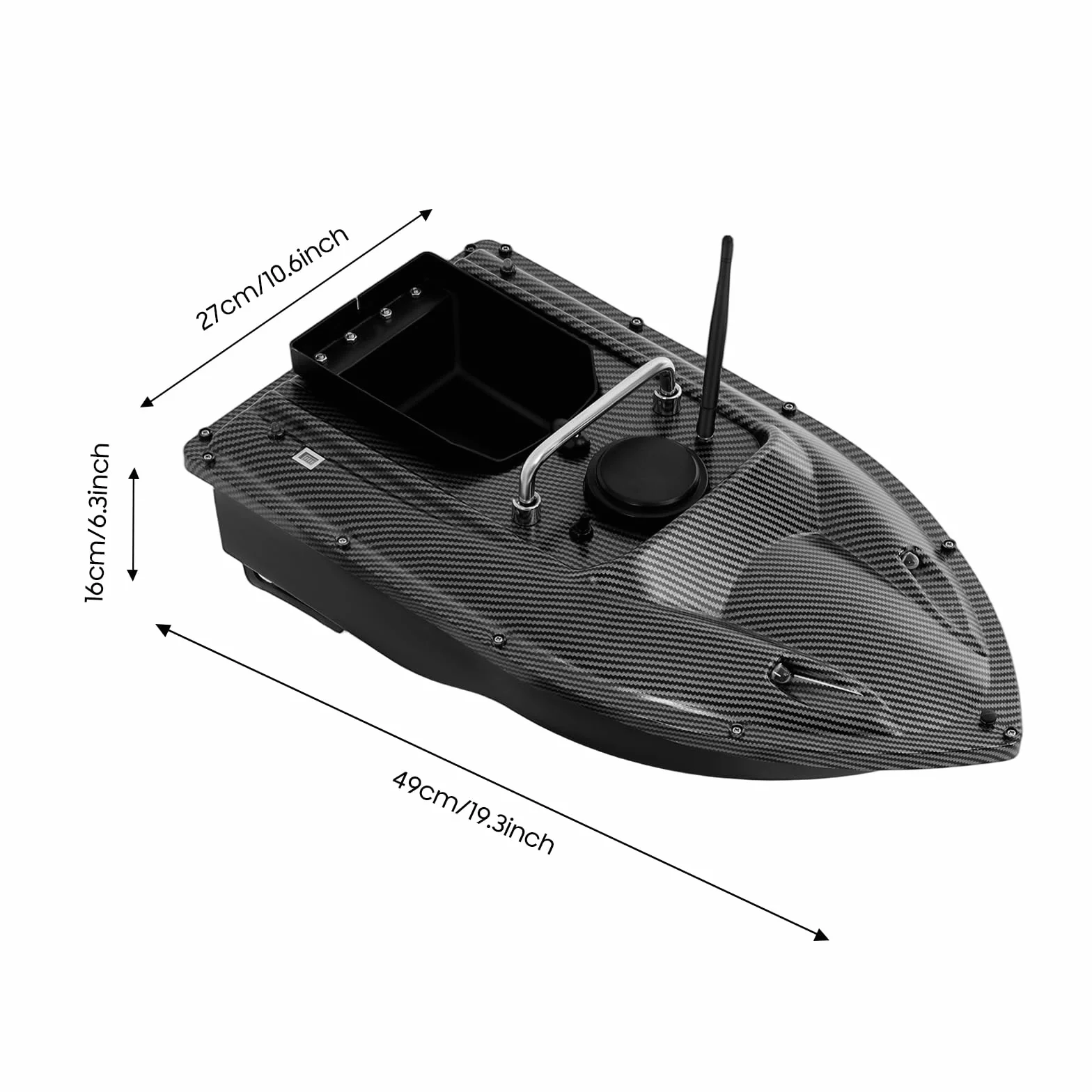 Barca per esche da pesca da 500 m, con luci LED, in acciaio inox ABS, posizionamento con luce notturna, barca per esche da pesca, barca da pesca con telecomando, per lanciare in fiumi, laghi o acque
