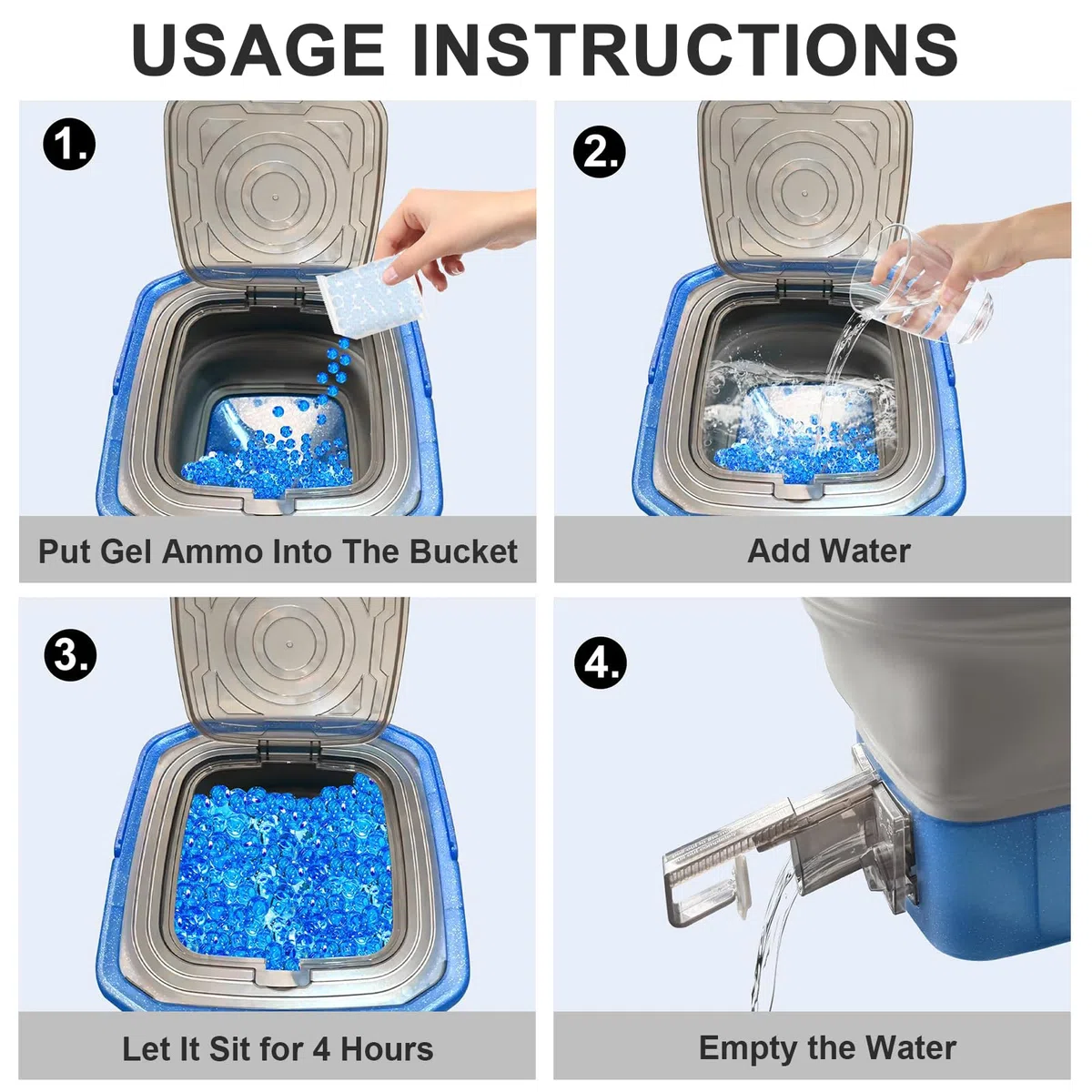 Porta Munizioni per Gel Blaster, Confezione da 10000 Pezzi Senza BPA, Design Pieghevole con Filtro Integrato, per Giochi all'Aperto