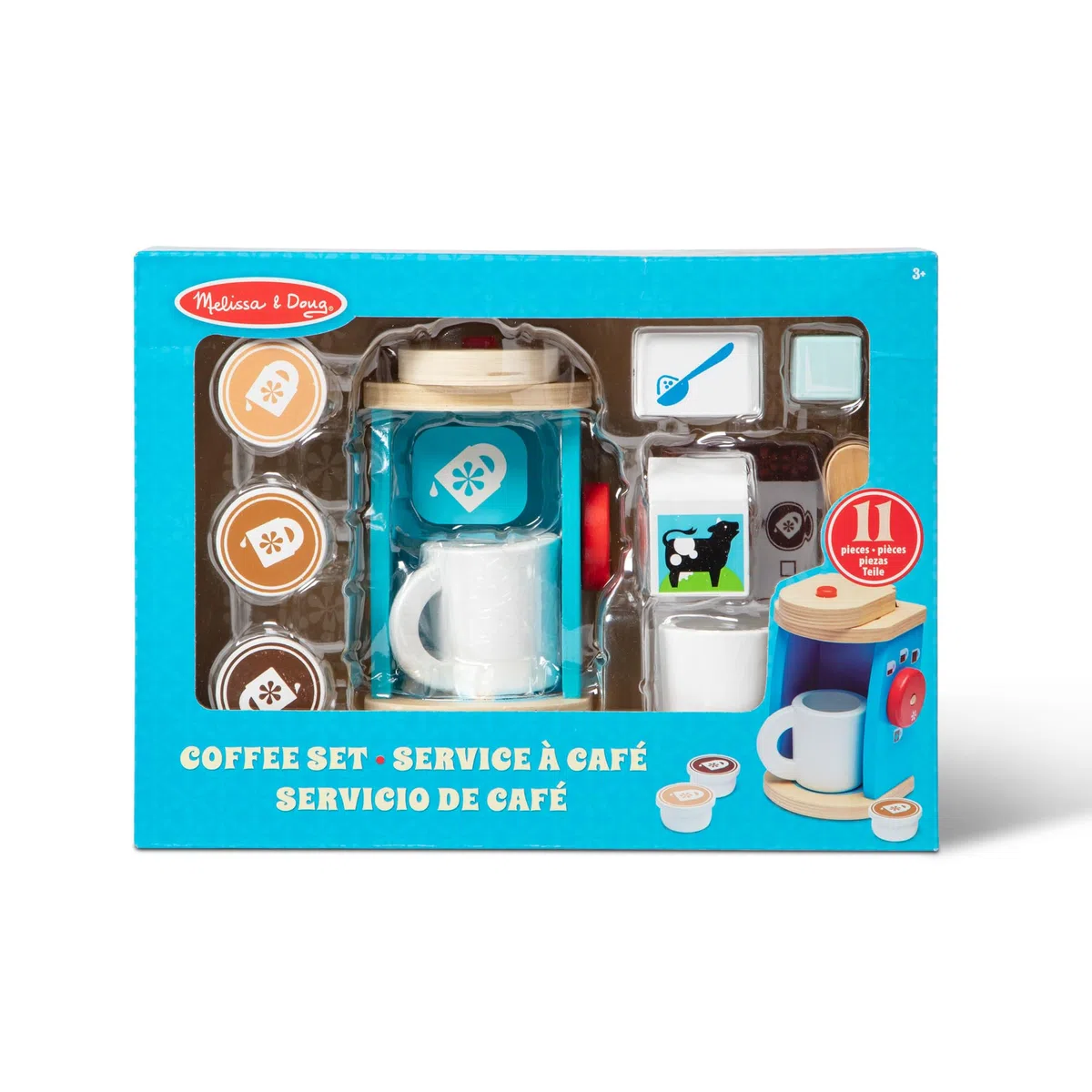 Melissa & Doug Set Di Legno Per Preparare E Servire Il Caffè, Giocattoli di Ruolo, Giochi in Legno, Accessori per la cucina, Set da gioco, Montessori, Regalo Bambini Bambine di 3 4 5 6 7