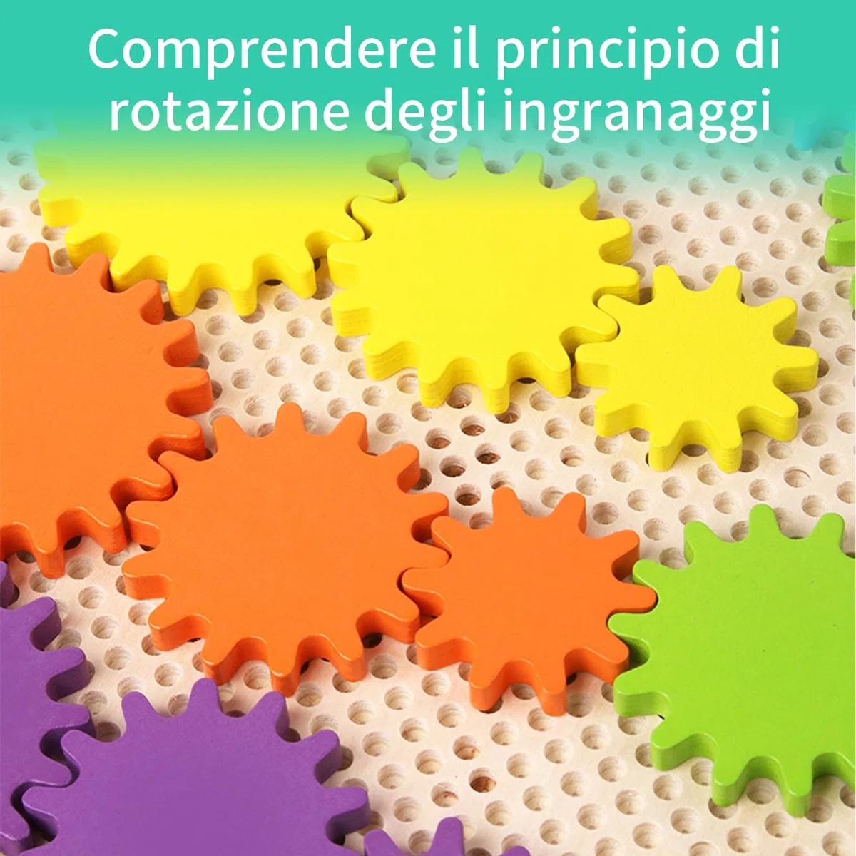 Montessori Giocattolo 2 3 4 5, Giochi da 2 Anni, Gioco Motorio con Ingranaggi Colorati, Giocattoli da 3 Anni, Puzzle Ingranaggi, Regalo 2 3 4 5 Bambini Ragazzi Ragazze