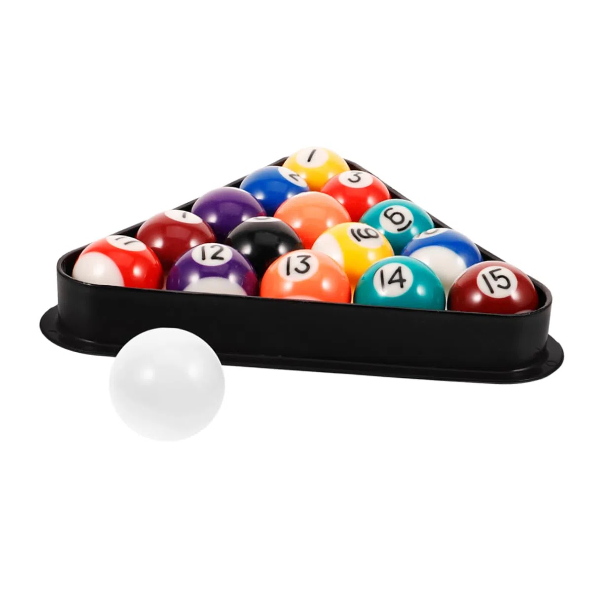 BESPORTBLE Set di 17 Mini Palline da Biliardo in Resina con Supporto Triangolare, per Casa e Scuola, Accessori Versatili per Tavolo da Biliardo per Ragazzi e Ragazze