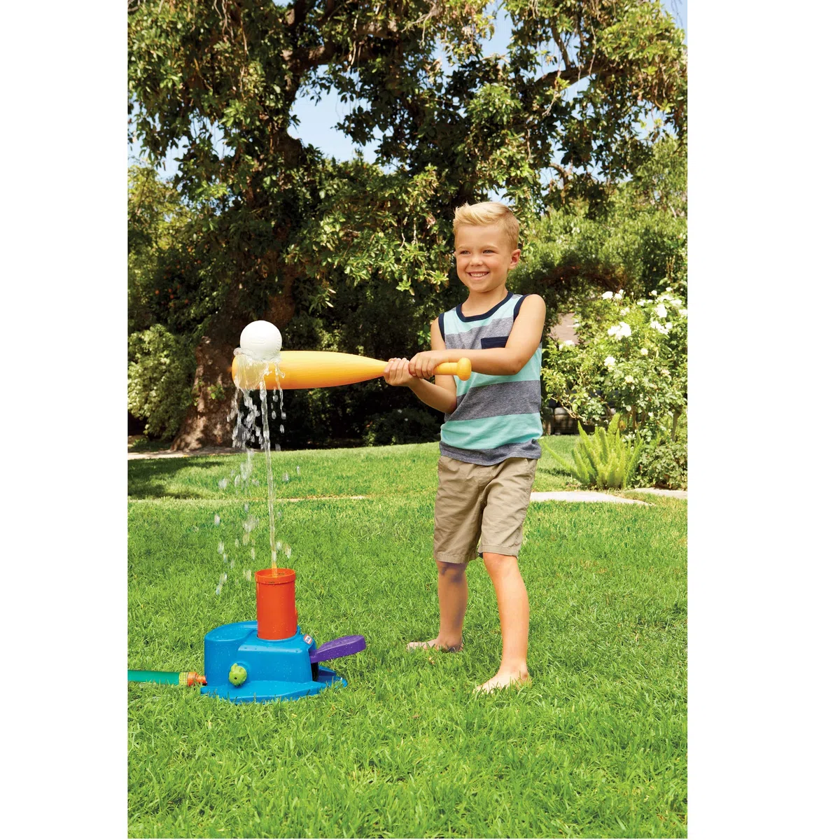 L.O.L. Surprise! Little Tikes Triple Play Splash - Set di Palline da Baseball per Bambini, Regolabile, con 3 Palline, Lanciatore Pop-up e T-Ball Splash, Senza batterie, età da 24 Mesi a 6 Anni