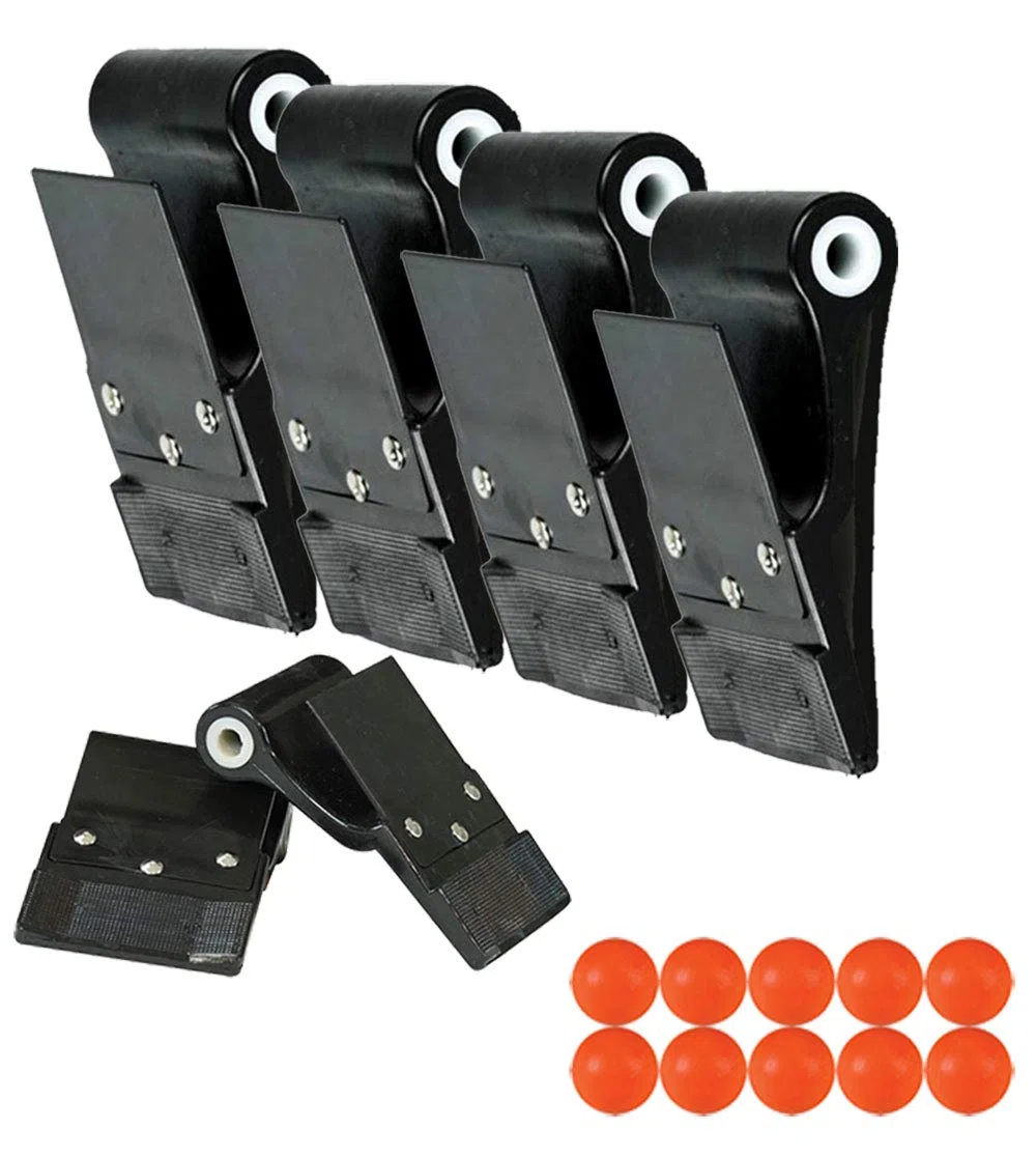 Quattro (4) Palette-Pale Dribling PRO per Gioco Tam-Tam in polietilene Nero, cm.8,5x10,8 Diametro Interno mm.12, con Schermo paramani, con 10 Palline in Omaggio