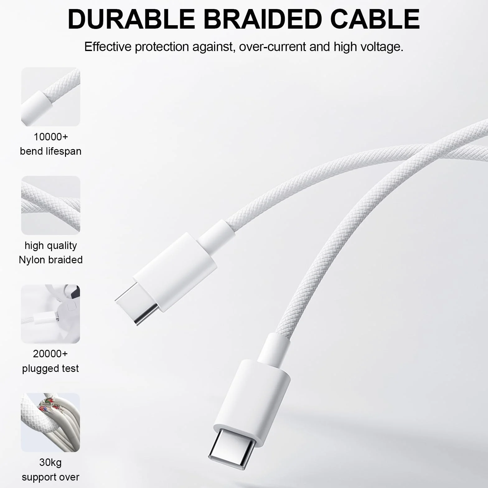 FPVtosky Caricatore USB-C da 65W Con Ricarica Rapida, Tecnologia GaN - Compatibile Con DJI Lito X1/NEO/Mini 5 Pro/4Pro/4K/Air 3S/Avata 2/Avata 360, Osmo Pocket 3/Pocket 4, Cavo C a C Incluso (Bianco)