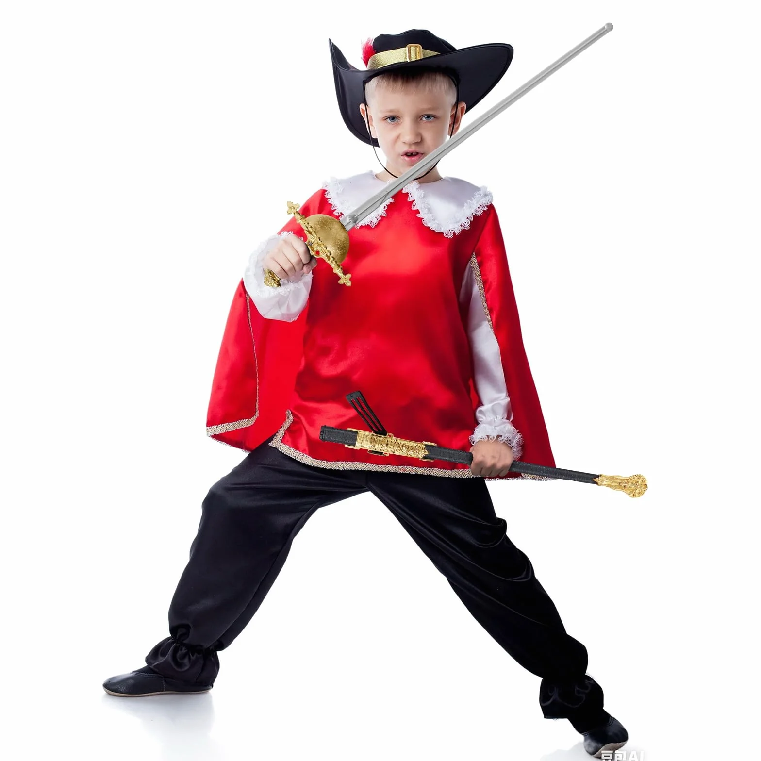 Spinosaurus 2 spade da scherma per bambini in plastica LARP con fodero lungo samurai giocattolo spada Halloween Dress Up accessori (2 pcs-B)