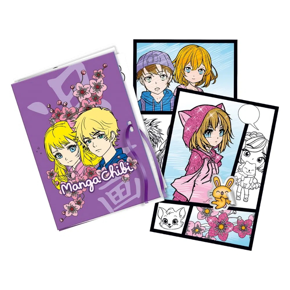 Lansay - MAGIC LIGN MANGA CHIBI - Scatola di Riproduzione - Oltre 100 Illustrazioni da progettare e disegnare - Personaggi Manga - Imparare a disegnare - attività Creativa - 7 Anni e Piu