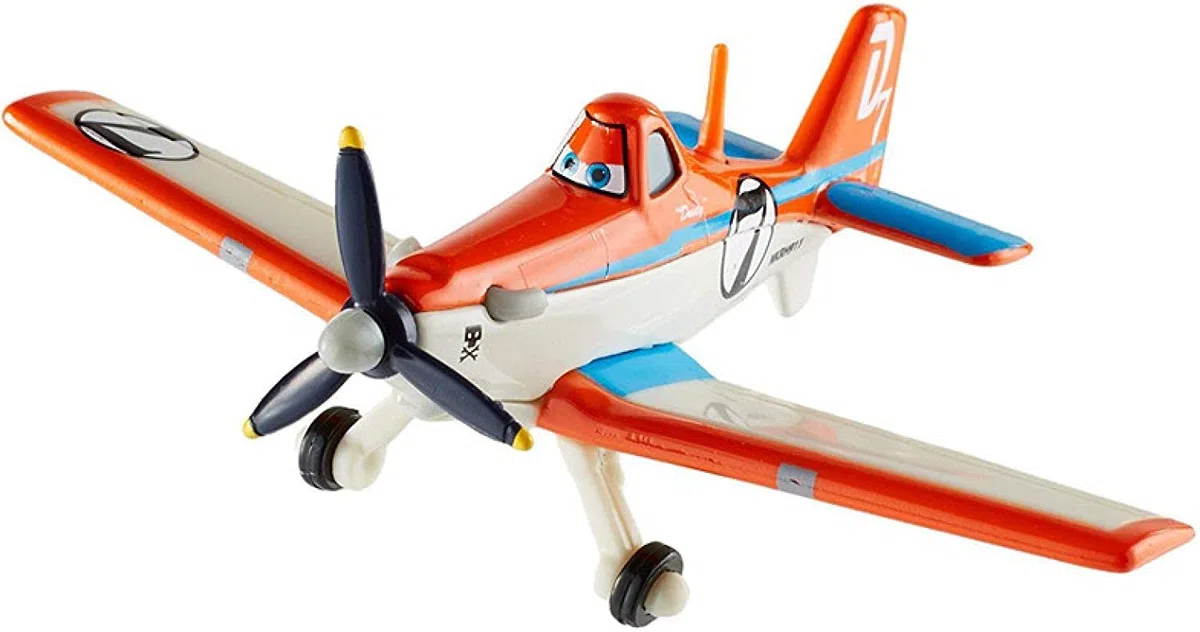 secxifeo Planes n. 7 Dusty Crophopper 1:55 Giocattolo educativo in metallo pressofuso, modello aeroplano Planes