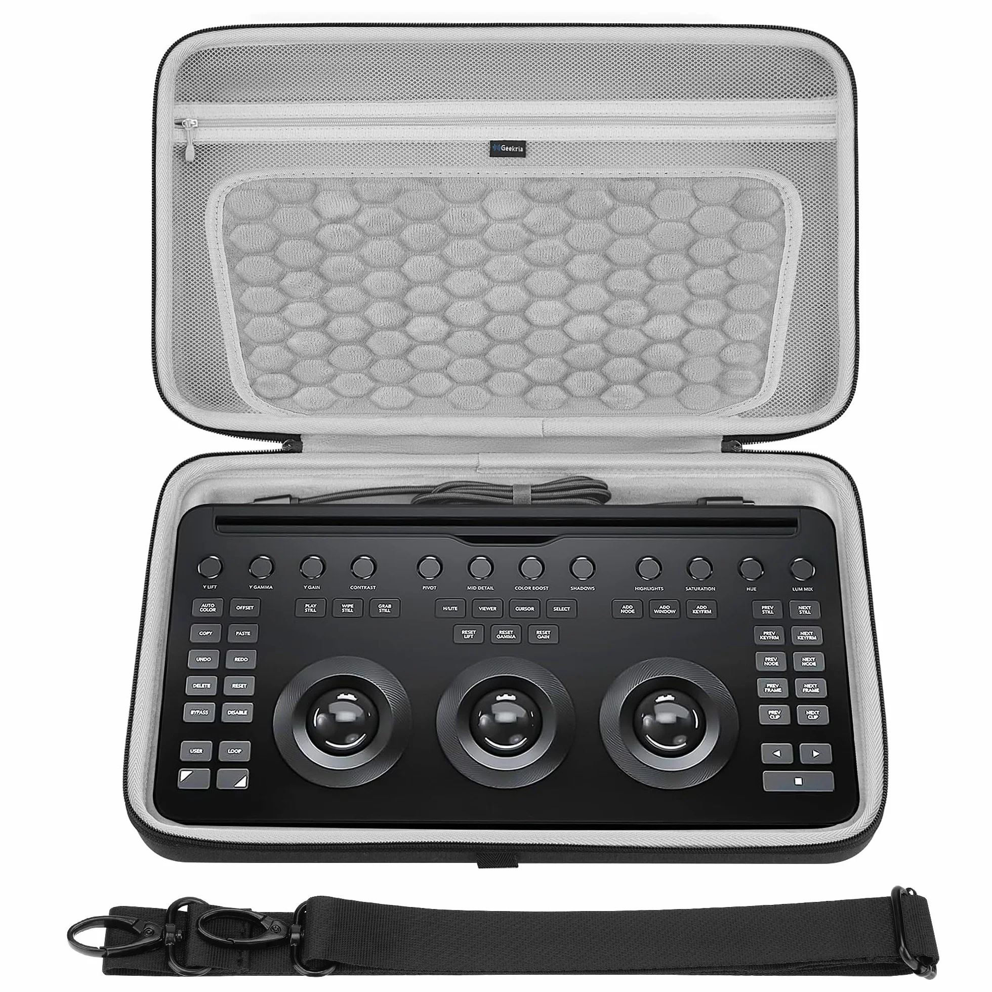 GEEKRIA Custodia rigida da viaggio, borsa protettiva EVA, compatibile con Blackmagic Design Davinci Resolve Micro Color Panel (grigio scuro)