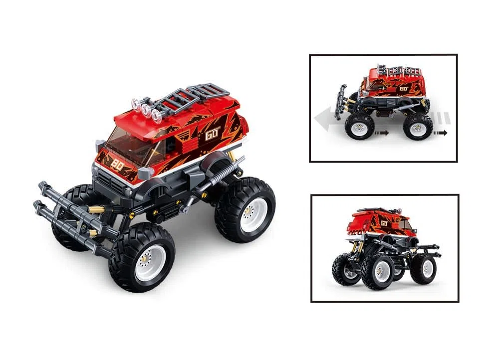 Sluban- Veicolo Fuoristrada, Bigfoot Vai, Rosso, Colore, M38-B1159